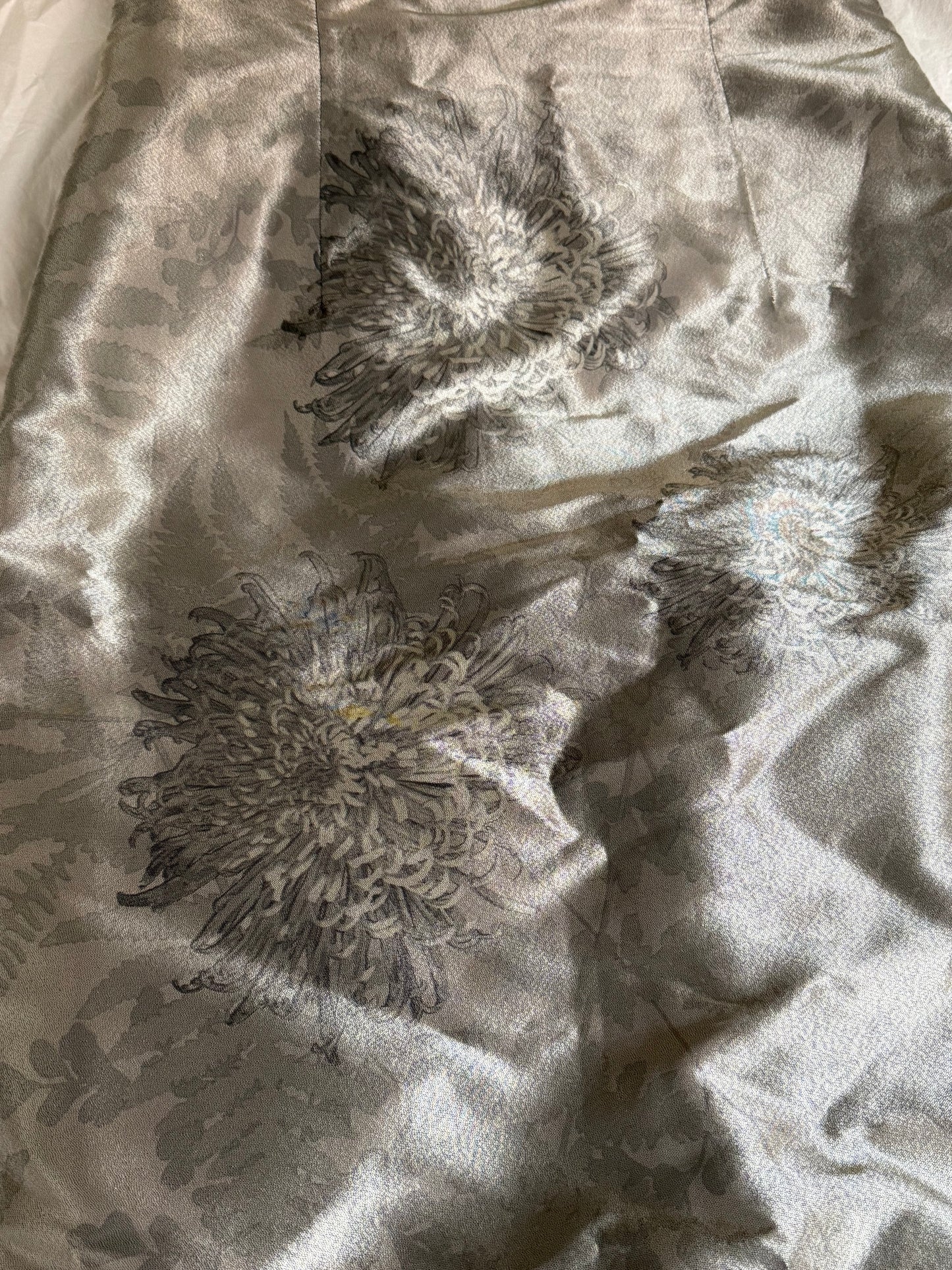 Rare Vintage 1999 Chloe Silver Floral Jacquard Halterneck Dress