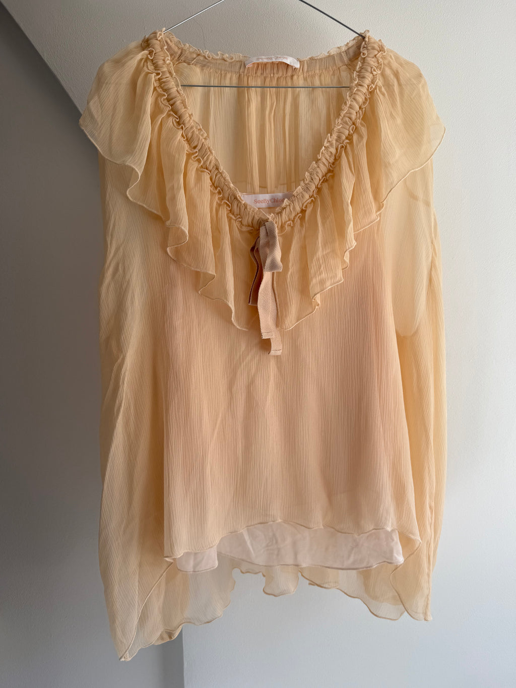 Vintage See by Chloé Silk Ruffle Blouse