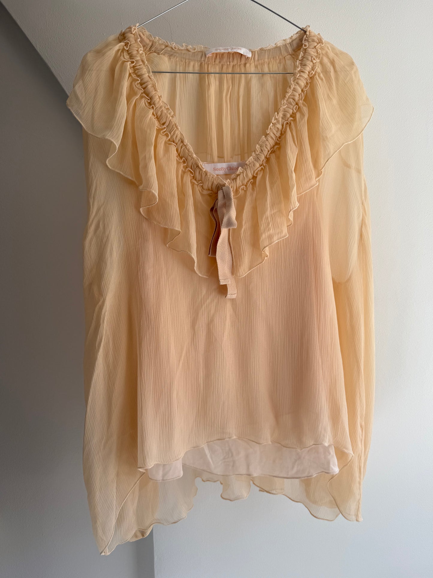 Vintage See by Chloé Silk Ruffle Blouse