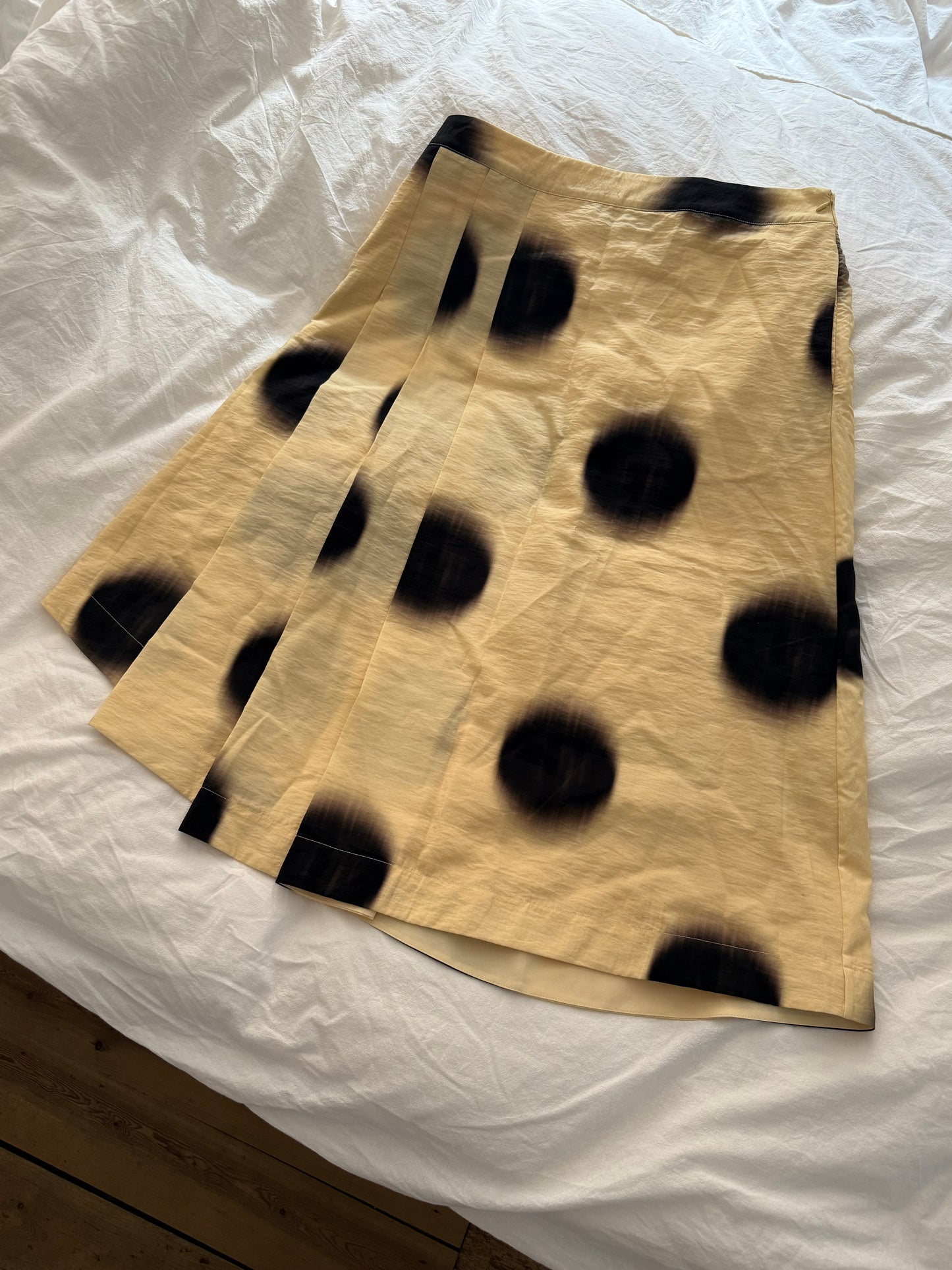 Stine Goya Polka Dot Midi Skirt in Yellow and Black