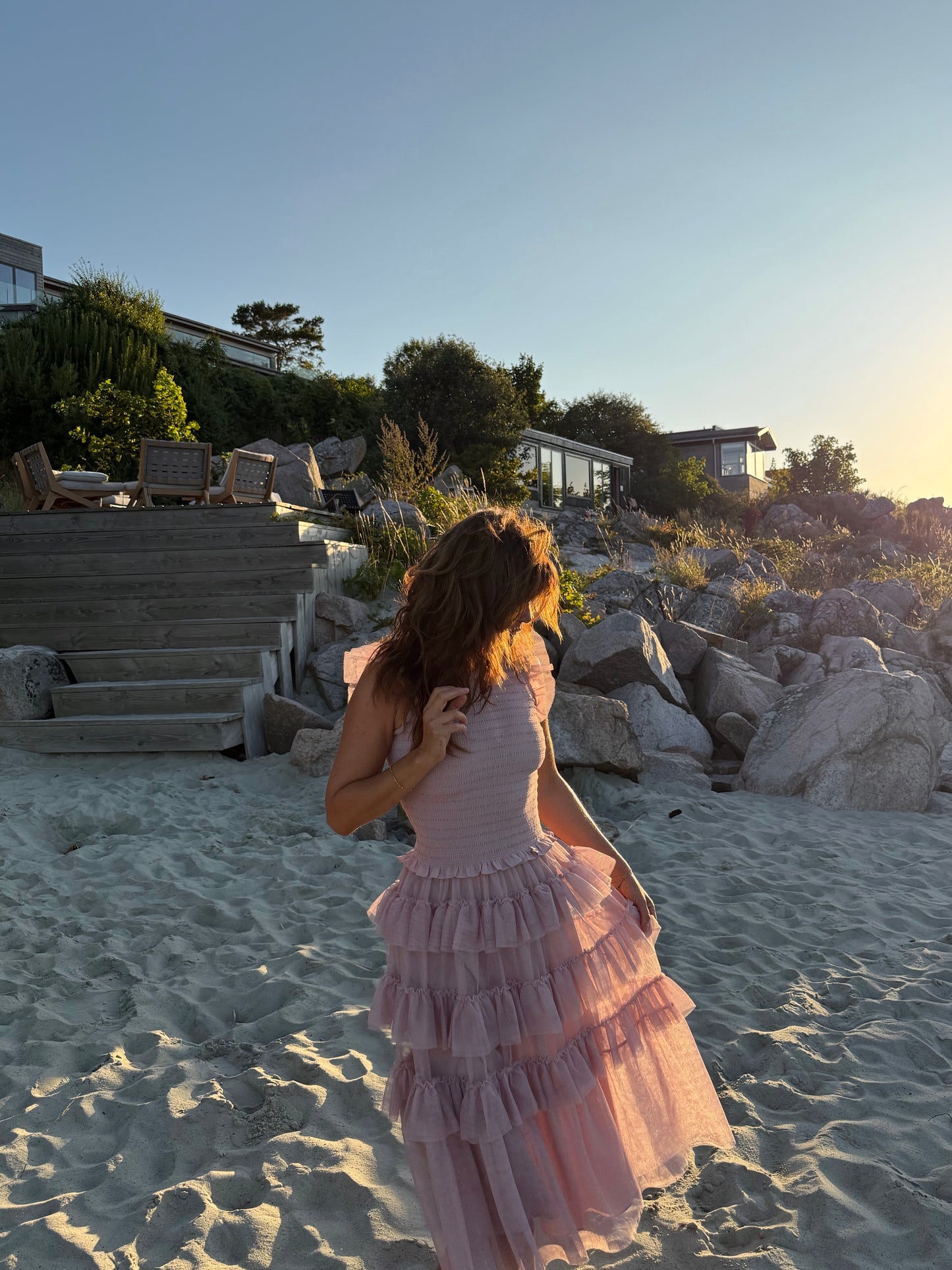 ME+EM Ethereal Tulle Shirred Maxi Dress