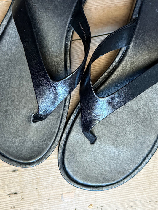 Platform Leather Slippers