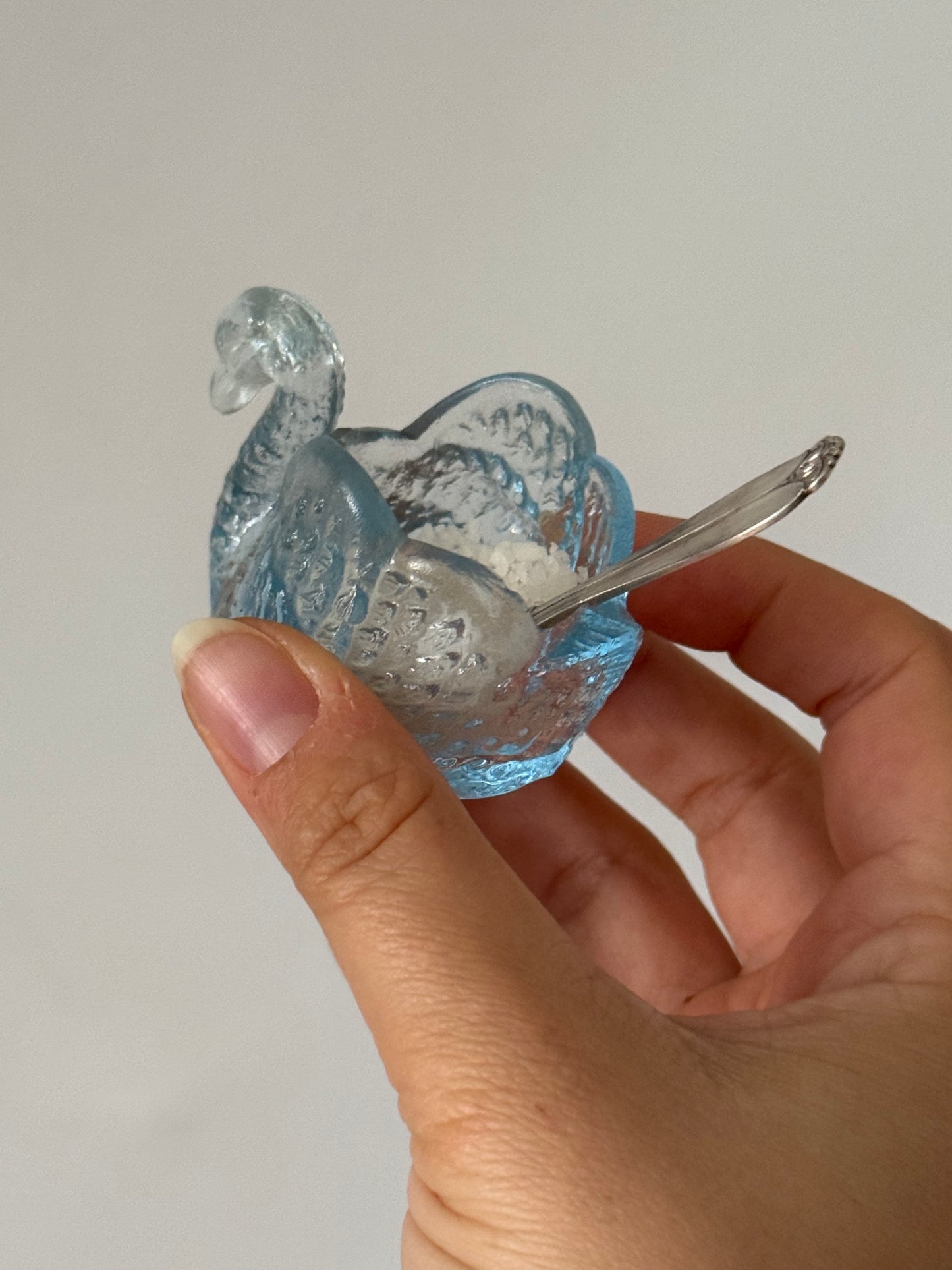 Vintage Swan Salt Cellar with Small Vintage Spoon