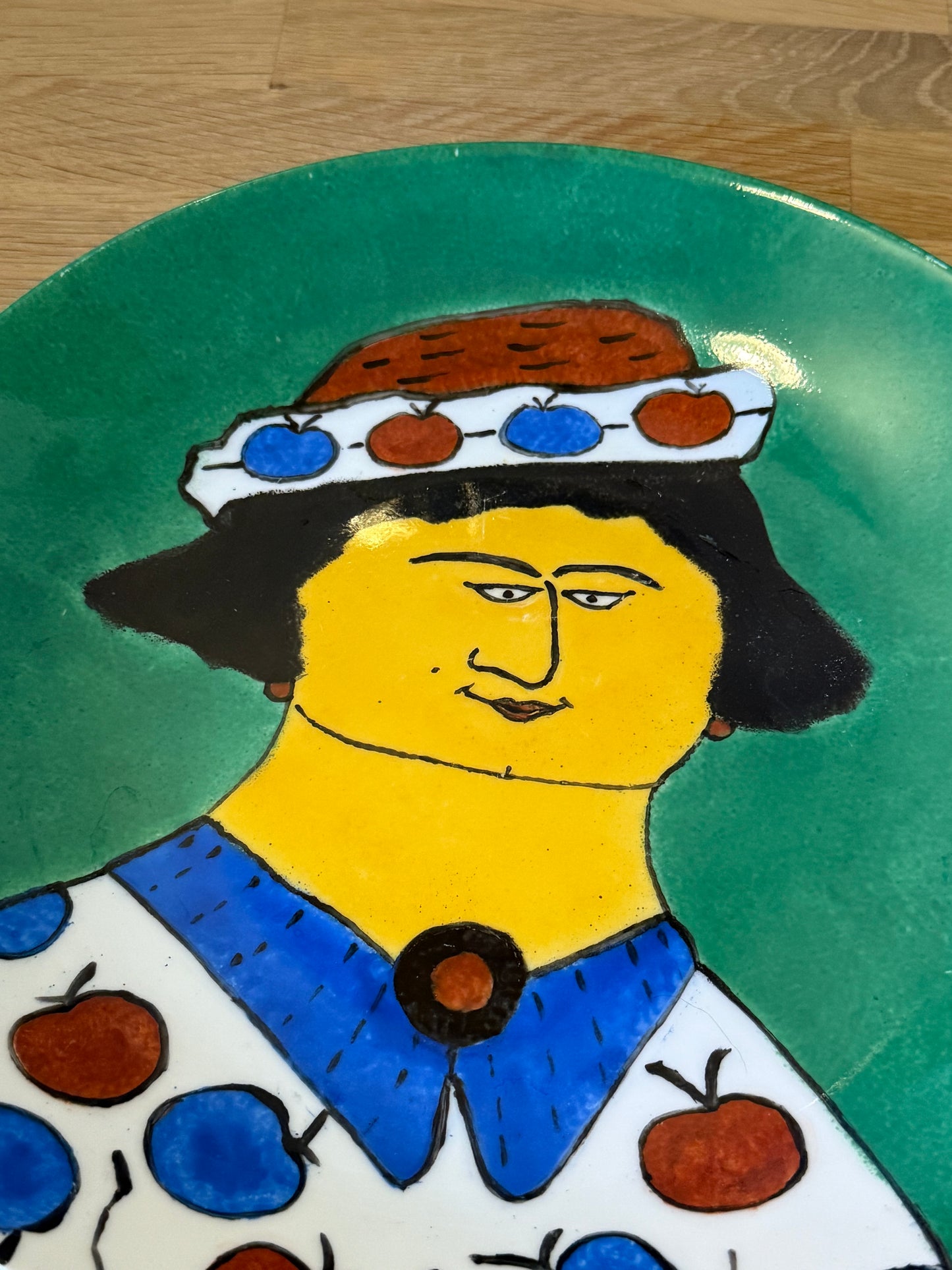 Vintage Wivitelling Hand Painted Porcelain Portrait Plate