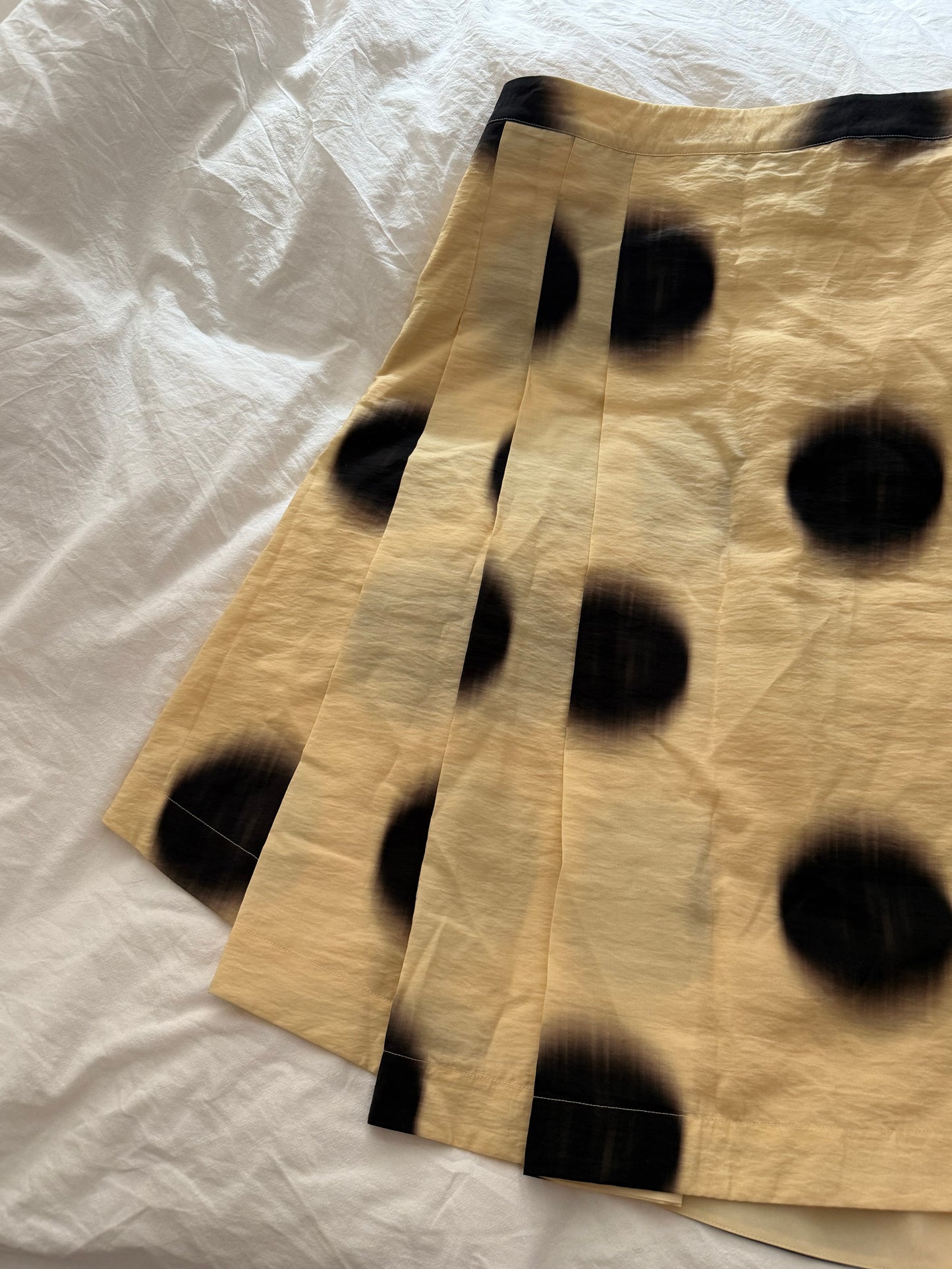 Stine Goya Polka Dot Midi Skirt in Yellow and Black