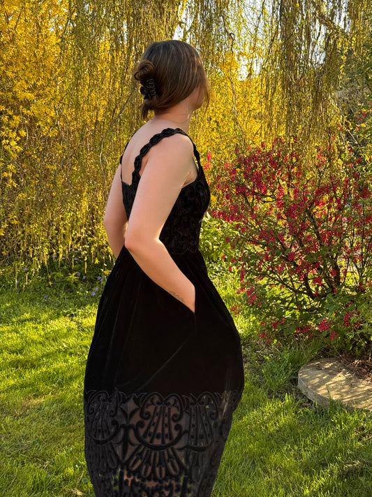 SEA New York Velvet Embroidered Long Dress