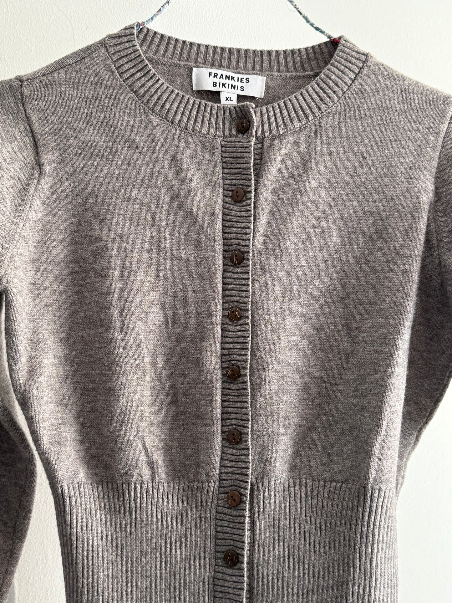 Frankies Bikinis Cropped Cardigan with Waist Detail