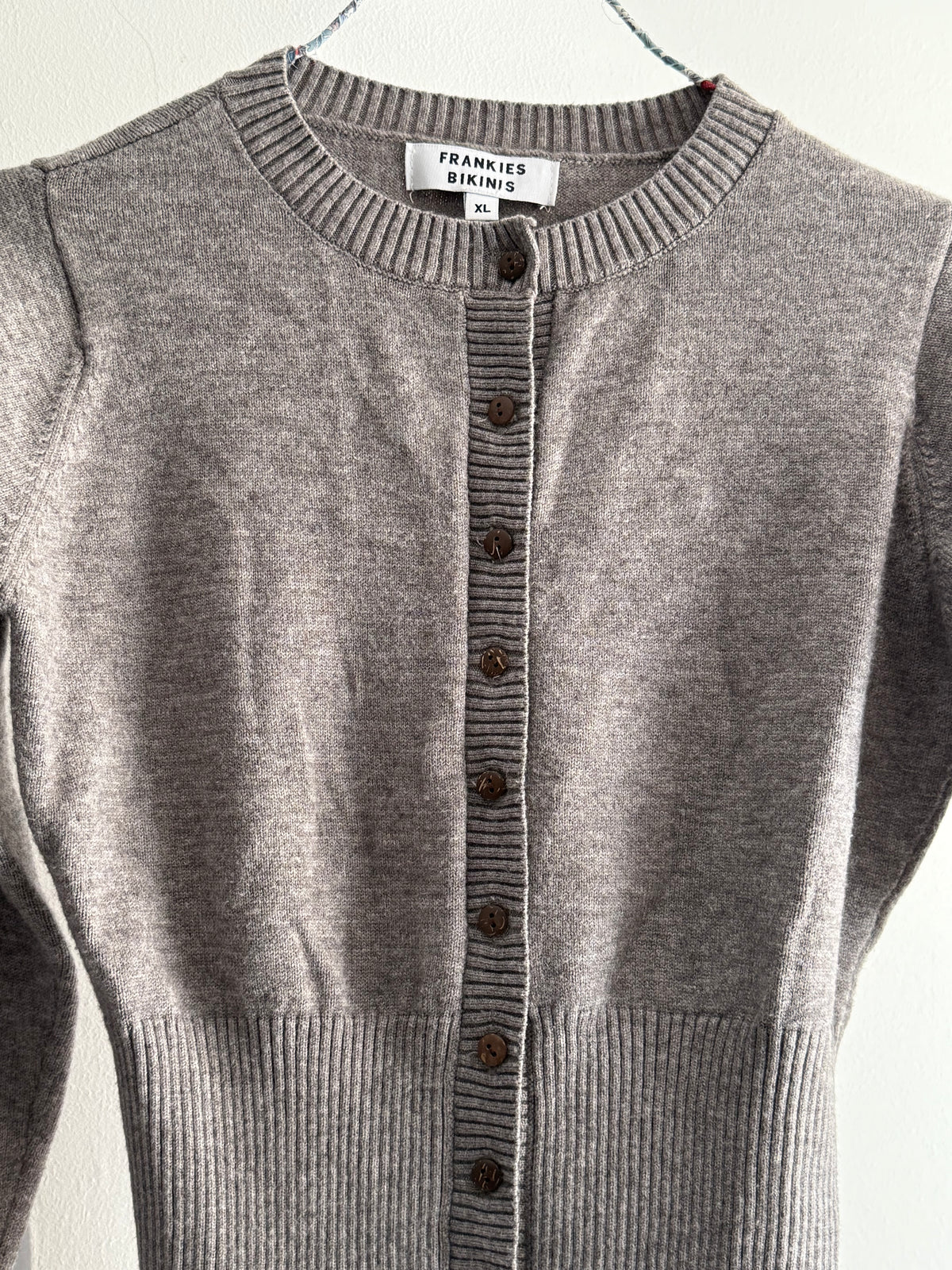Frankies Bikinis Cropped Cardigan with Waist Detail