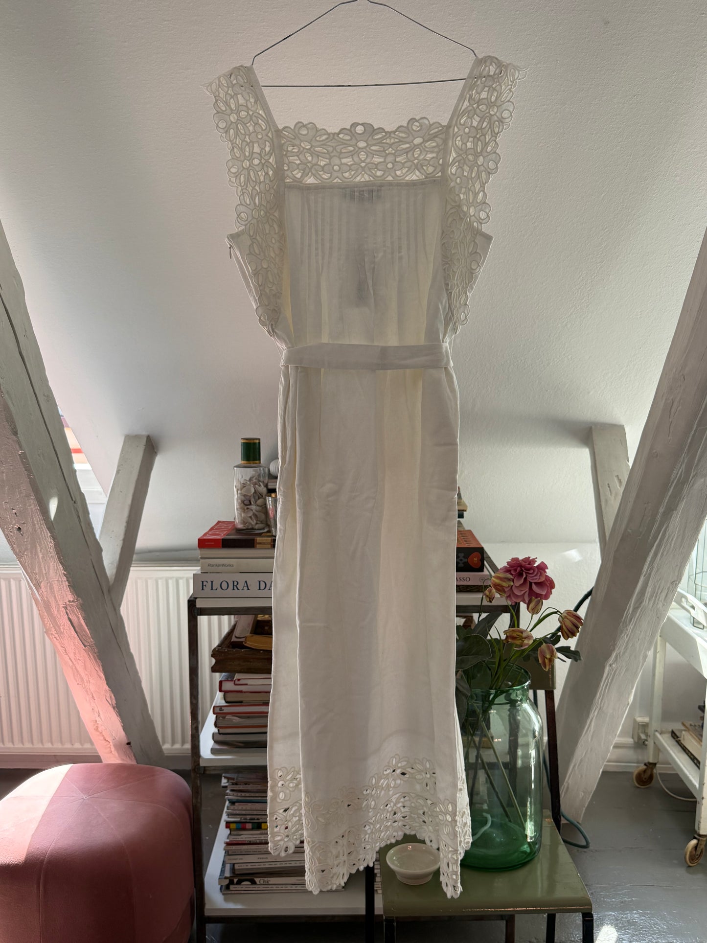 Sea New York Eyelet Lace Midi Dress with Belt