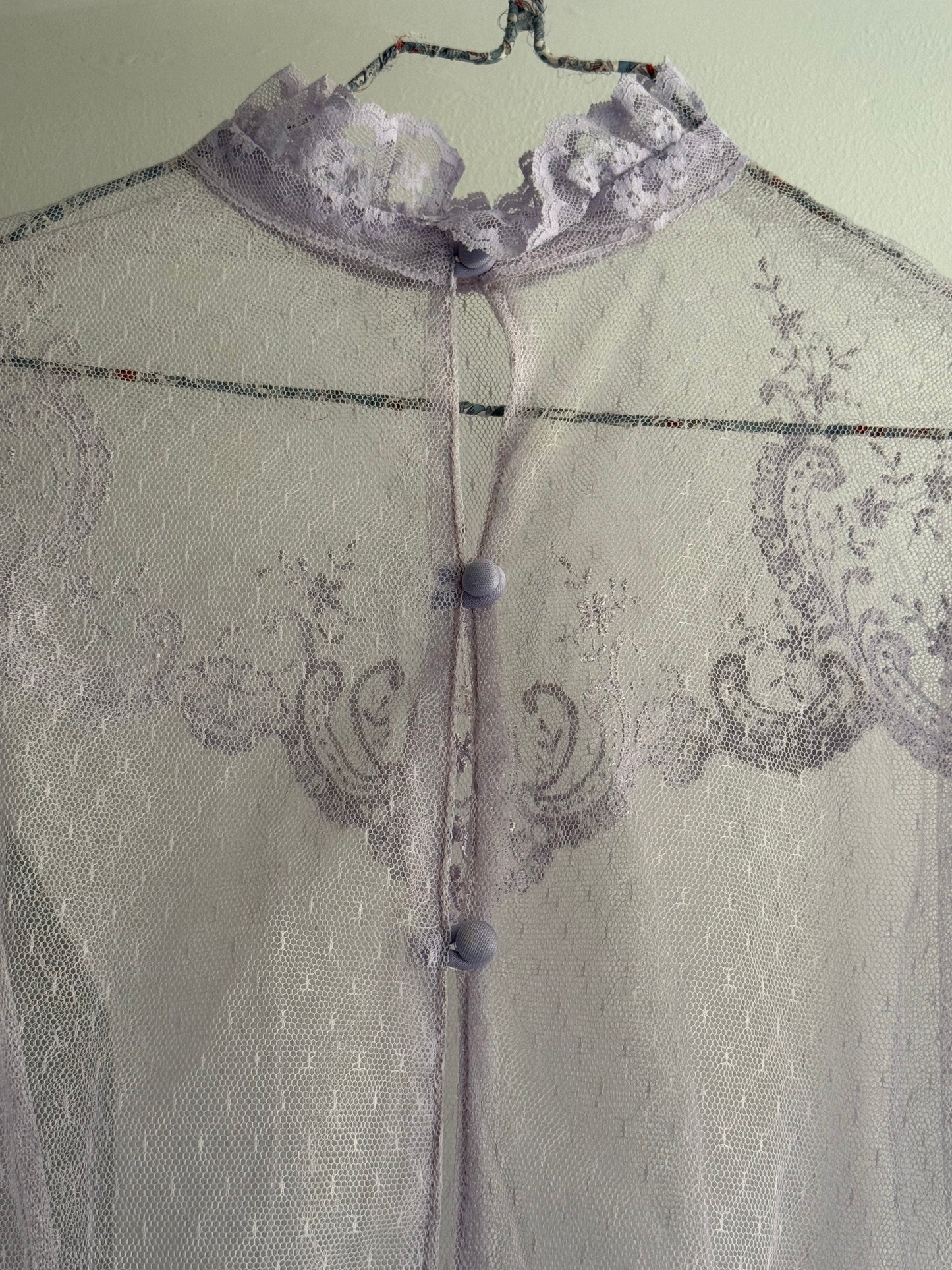 Vintage Lavender Lace Blouse