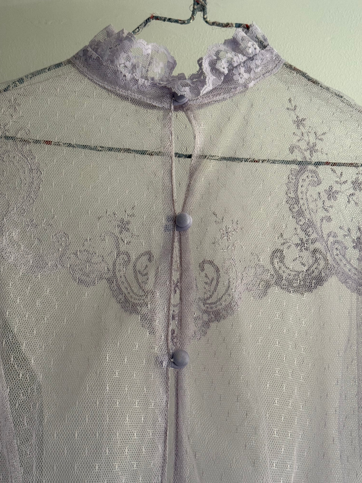 Vintage Lavender Lace Blouse