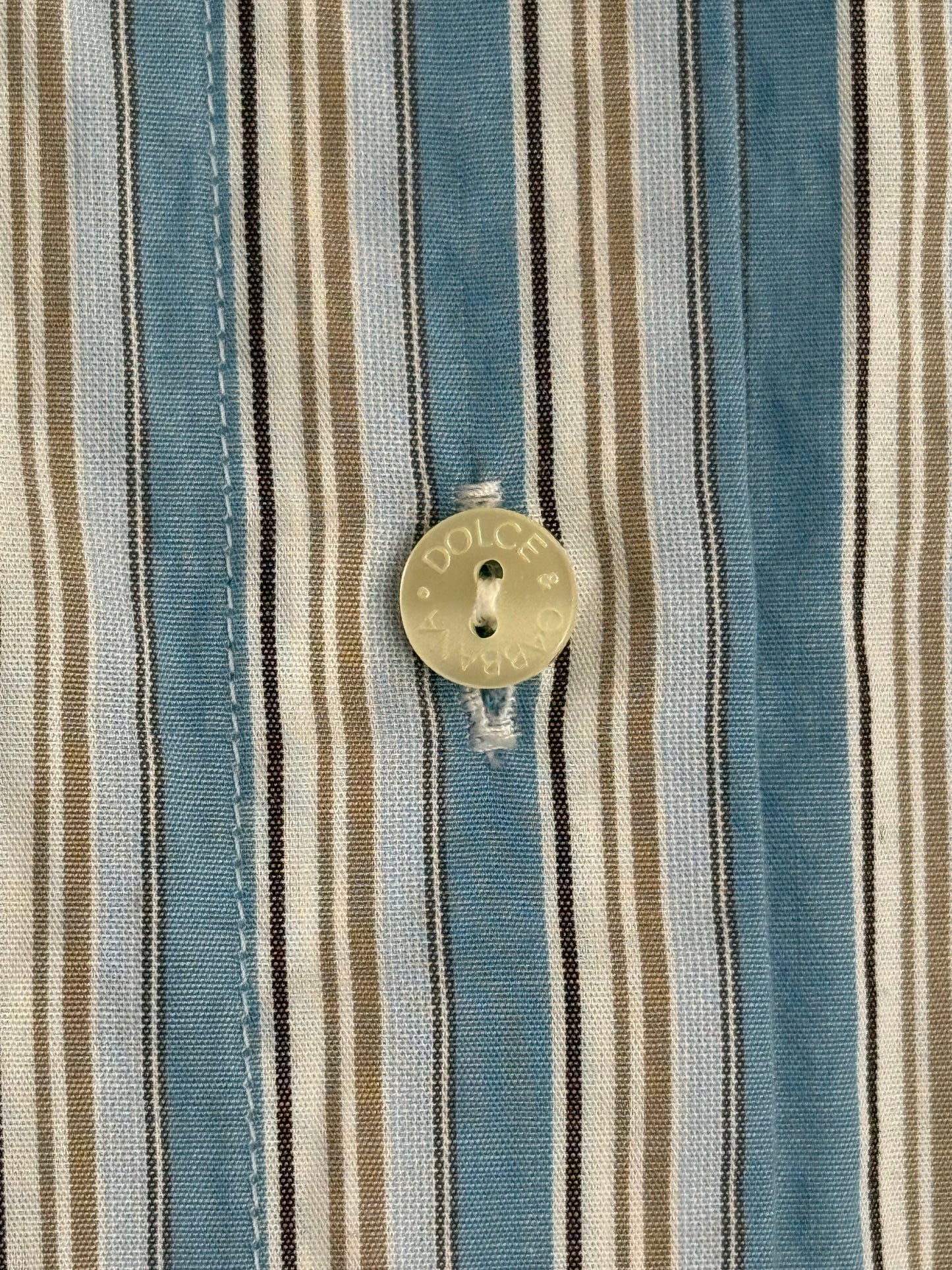 Vintage Dolce & Gabbana Blue Striped Button Up Shirt