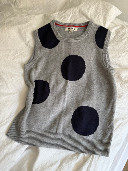 BODEN Vest with Polka Dots