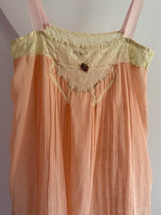 Vintage Long Top with Small Flower Attached