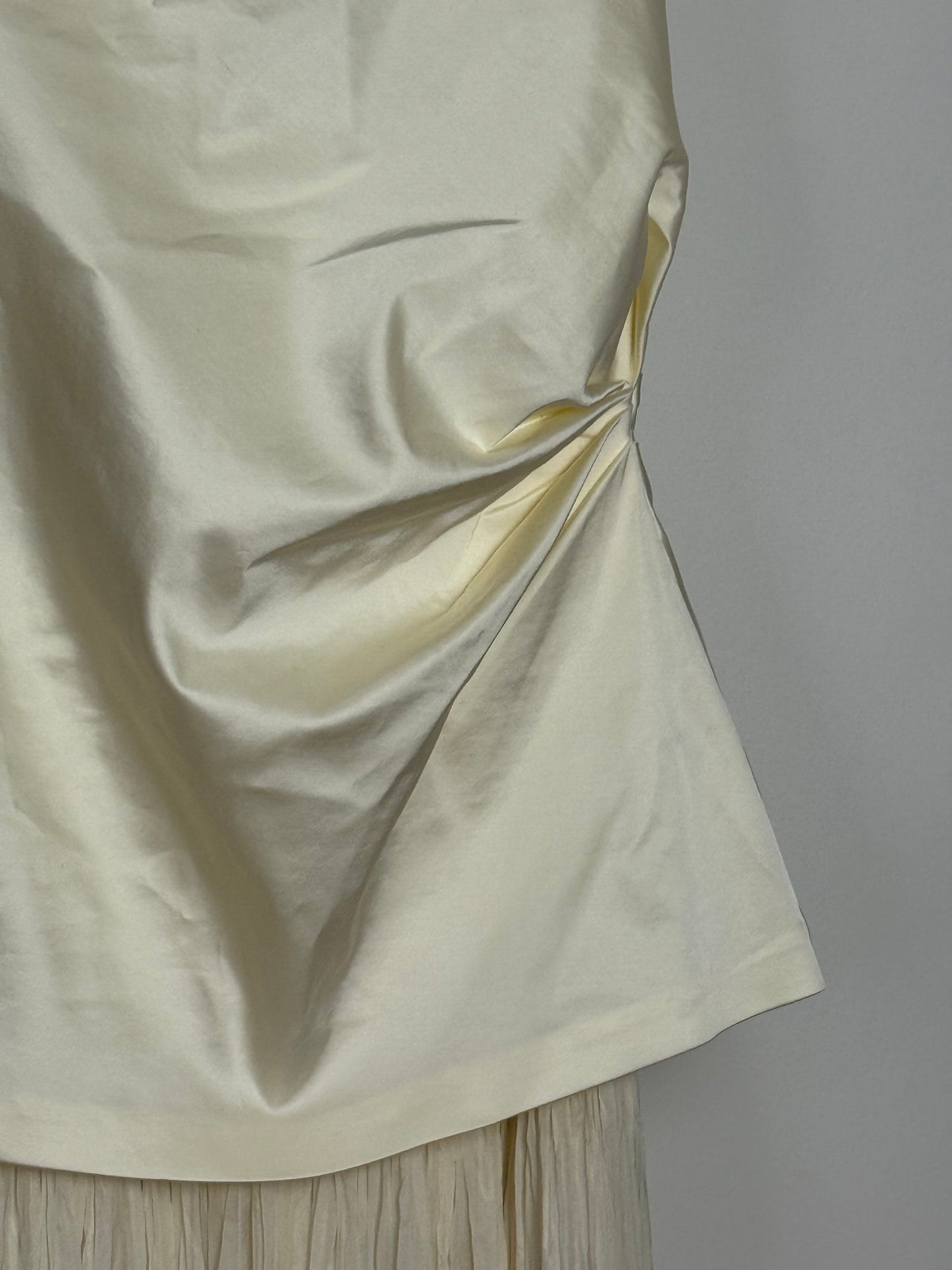 Vera Wang x Fabrique Ivory Pleated Maxi Dress