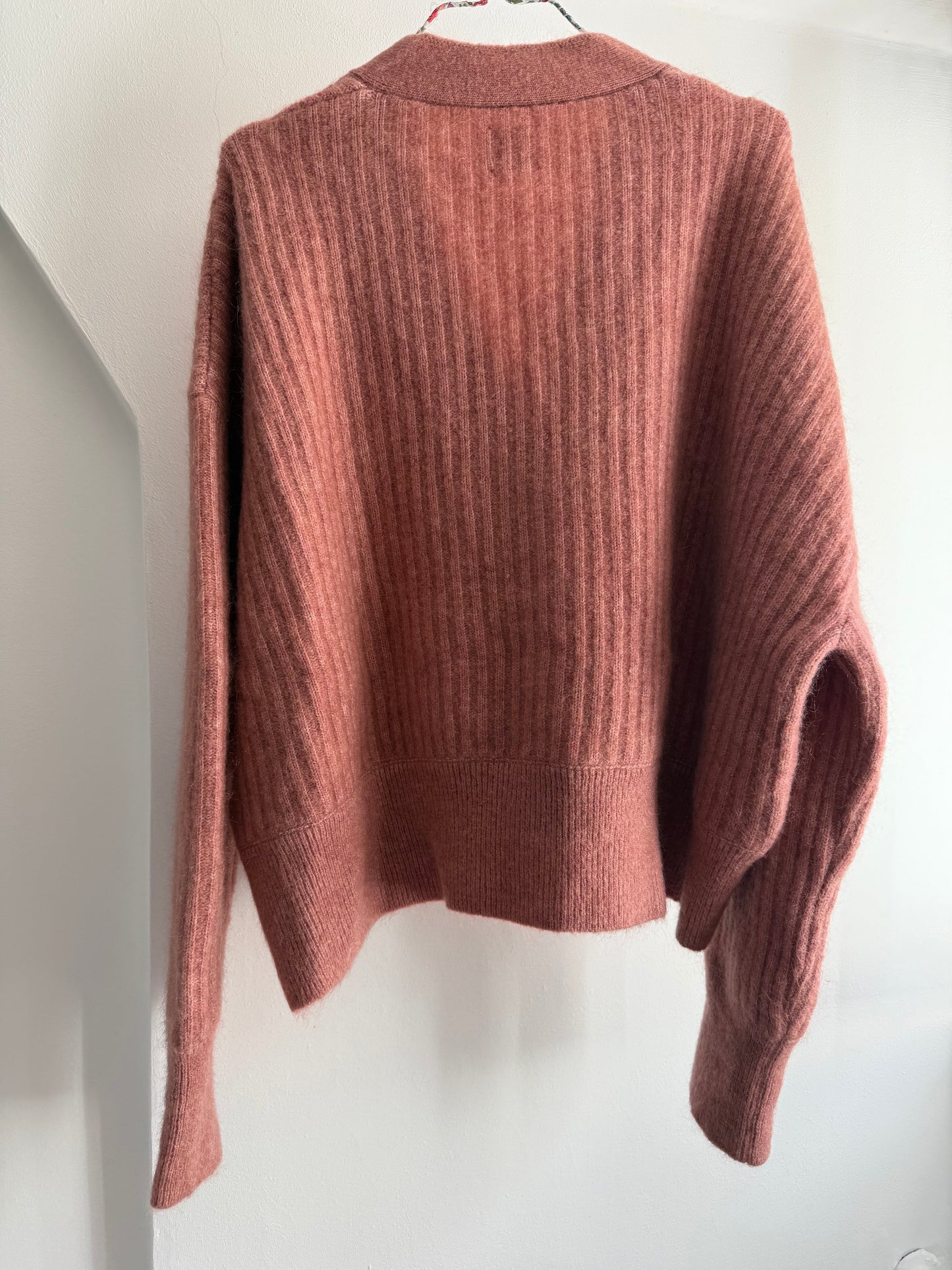 Anine Bing Pink Mohair Blend Cardigan