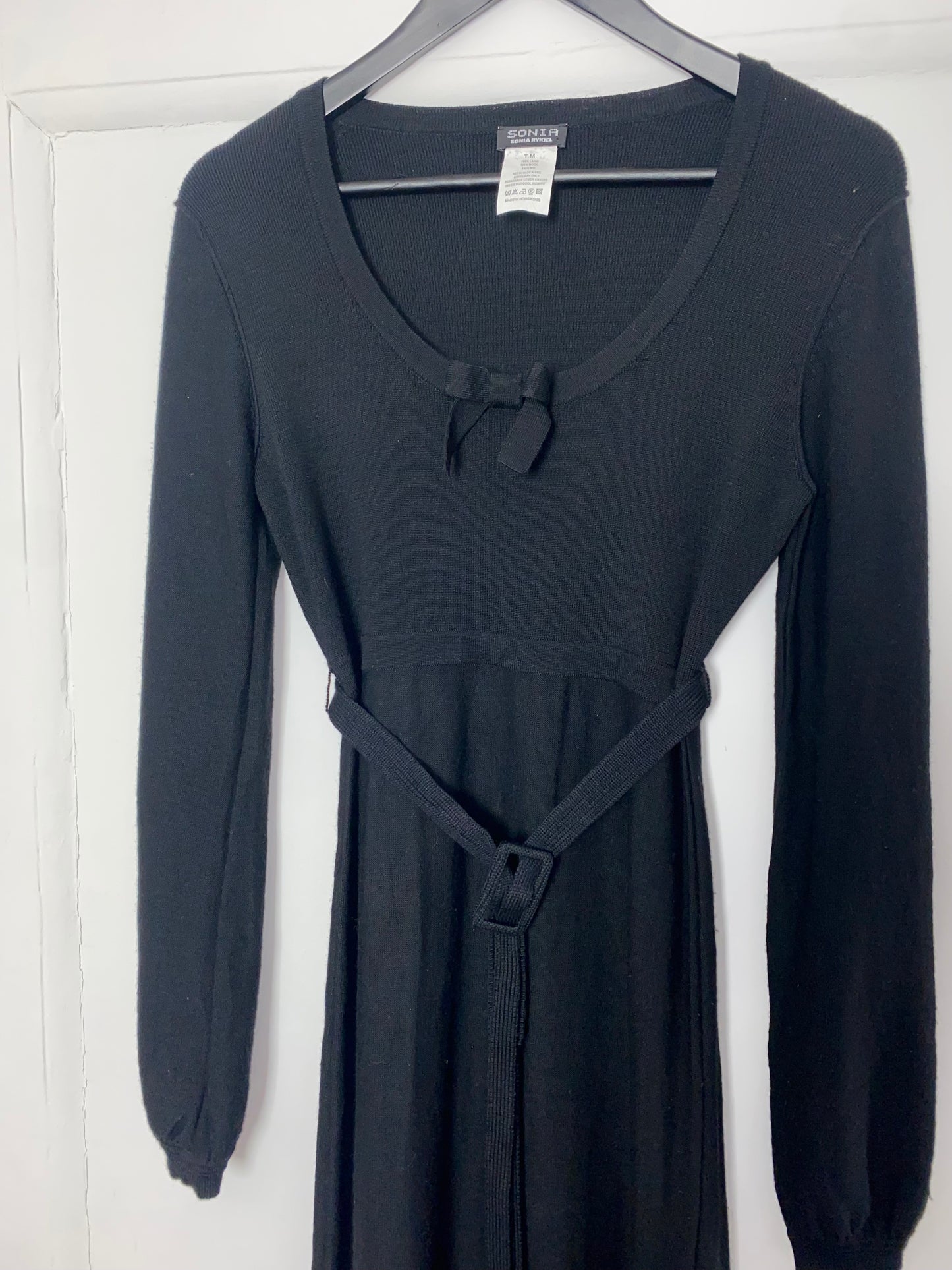 Sonia Rykiel Wool Dress With Bow And Belt