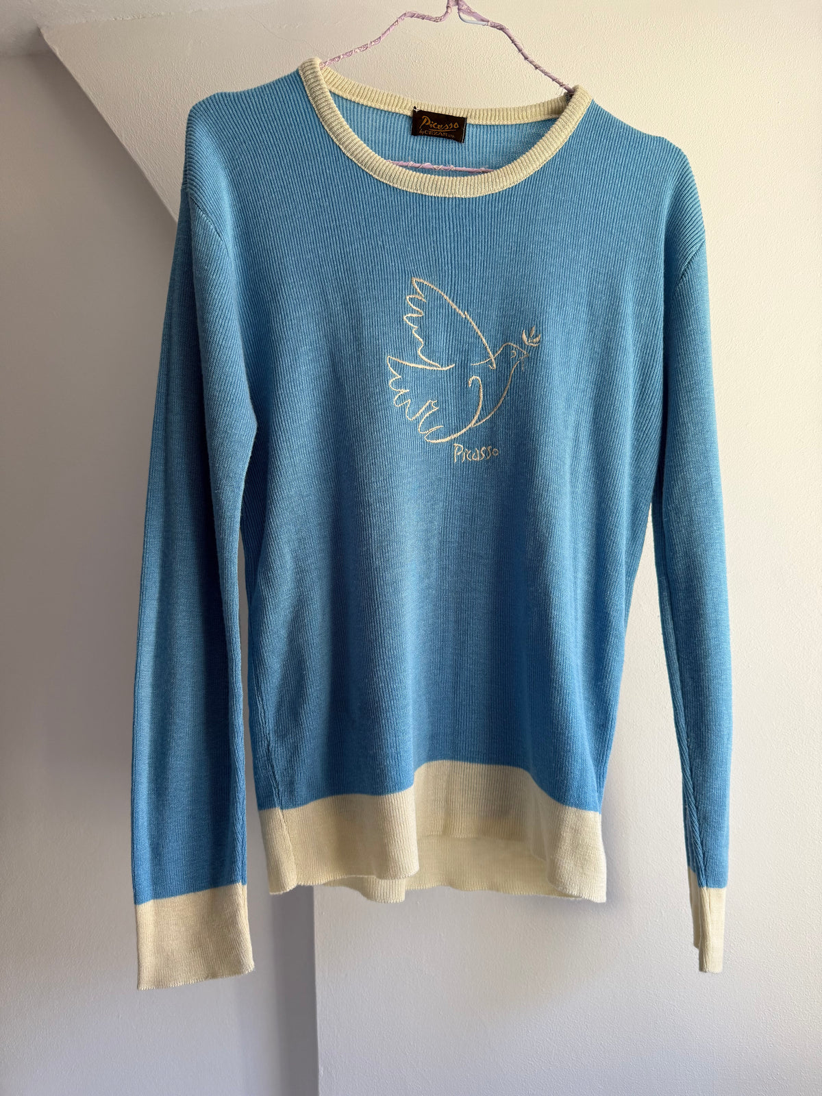 Vintage Picasso by Cezar Embroidered Dove Knit