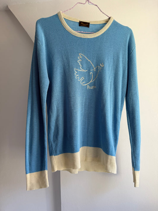 Vintage Picasso by Cezar Embroidered Dove Knit