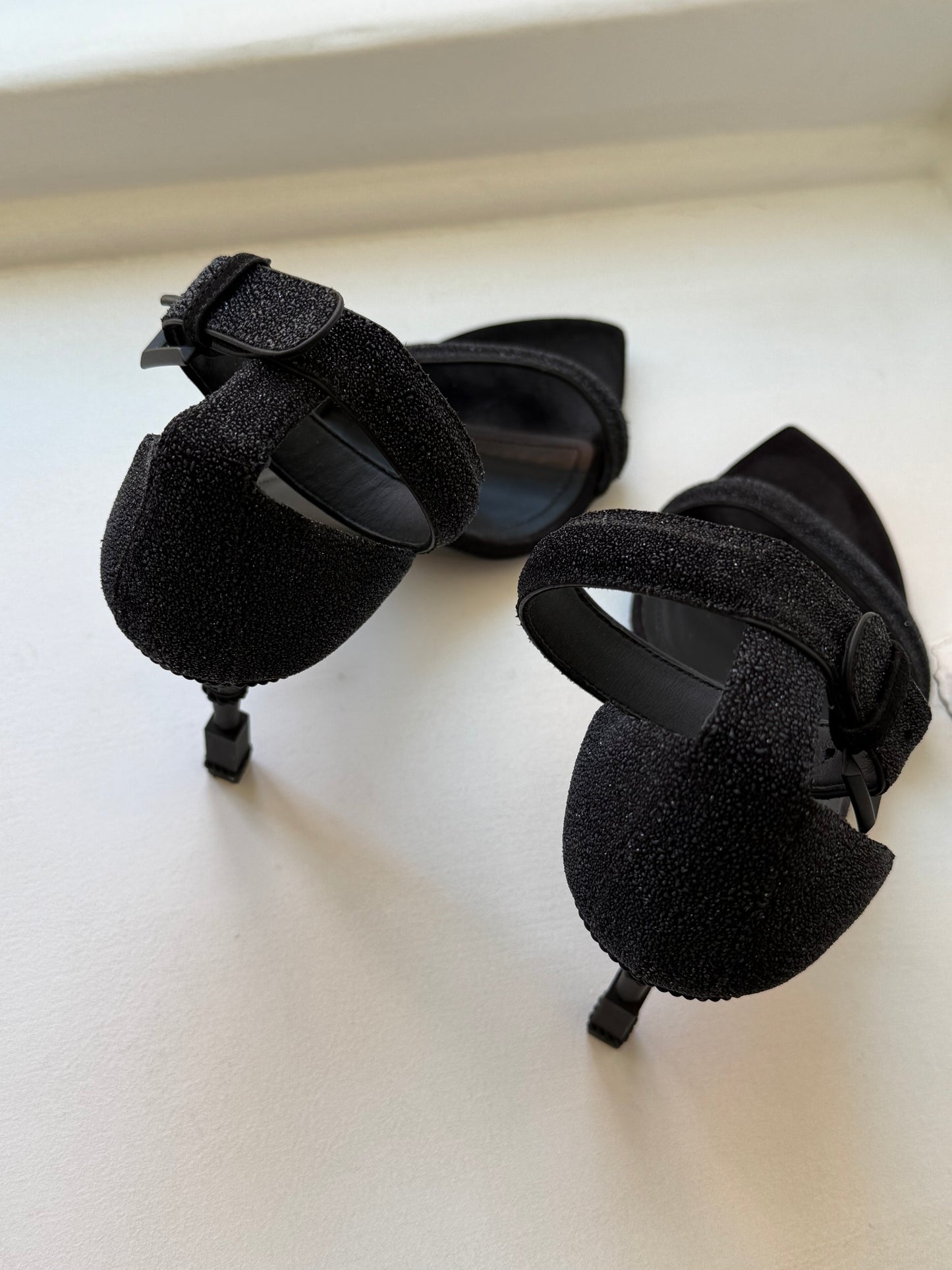 Balmain Open Toe Sandals with Glitter Detailing