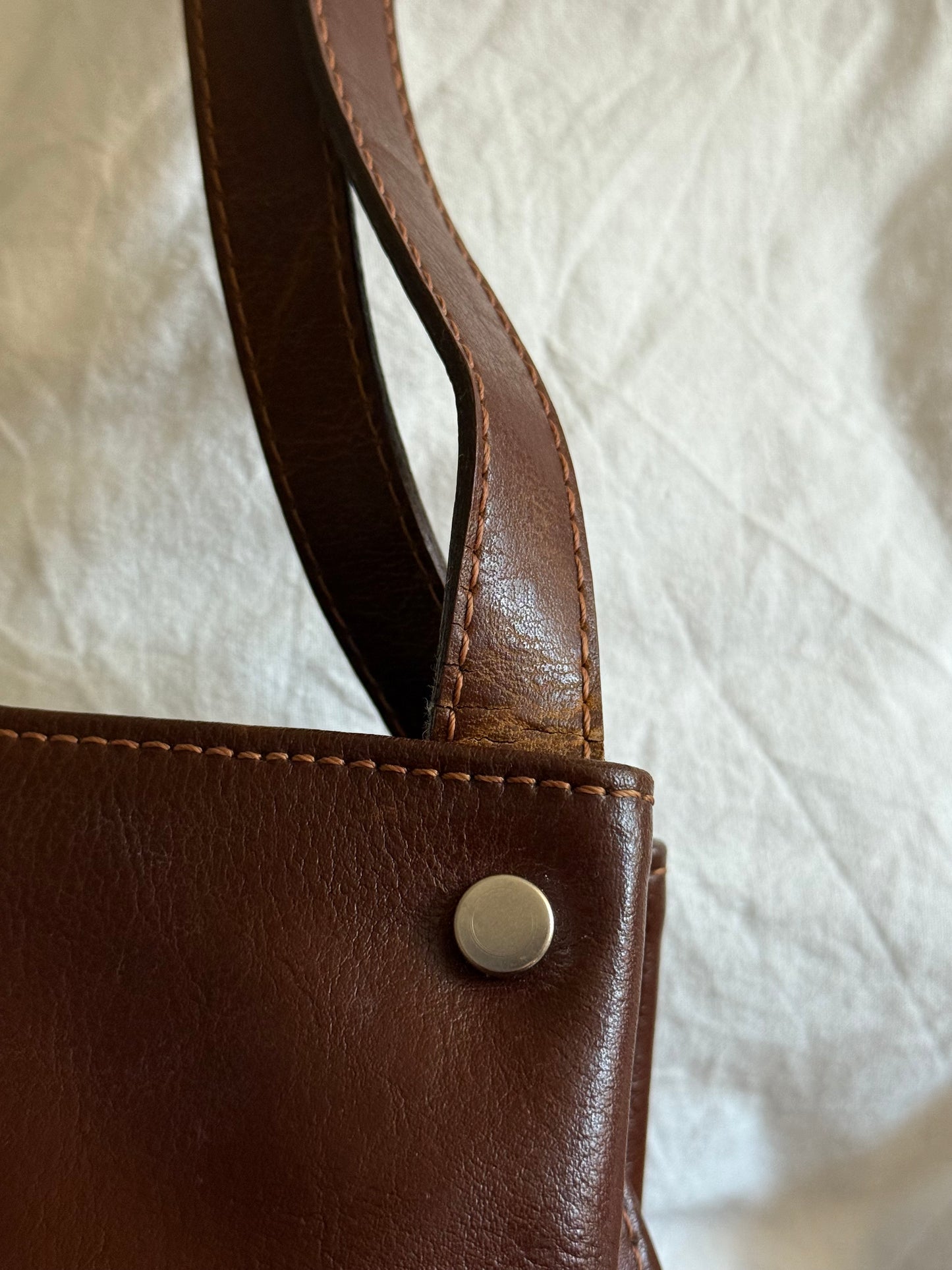 Vintage 90s Leopard Pony Hair Leather Shoulder Bag