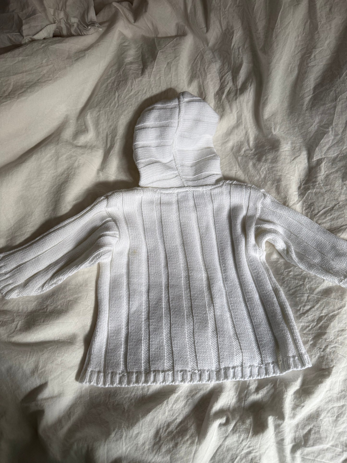 Vintage Baby Cardigan with Small Embroidered Flowers