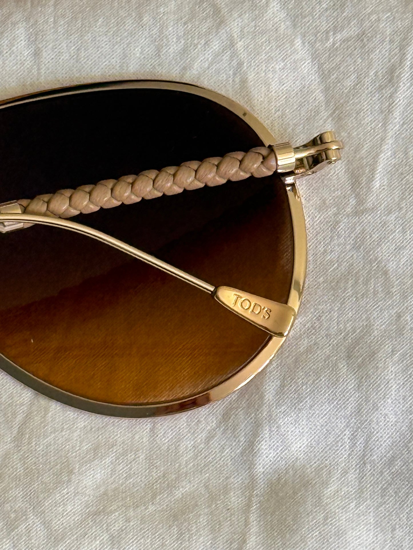Tod’s Teardrop Sunglasses with Temples in Leather