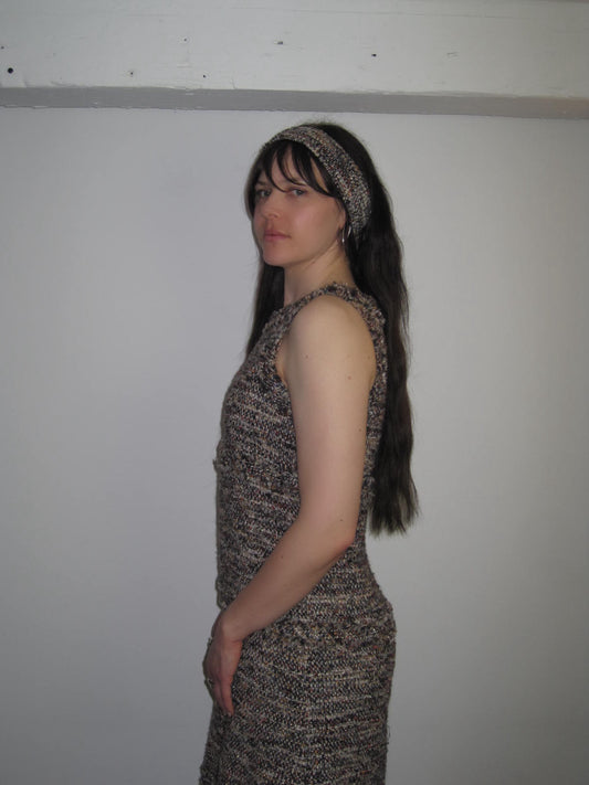 Vintage Chanel Iconic Multicolor Tweed Belted Dress