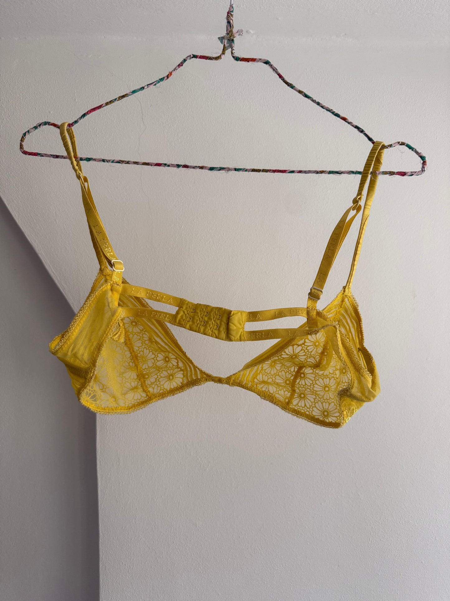 Vintage La Perla Yellow Lace Soft Bra