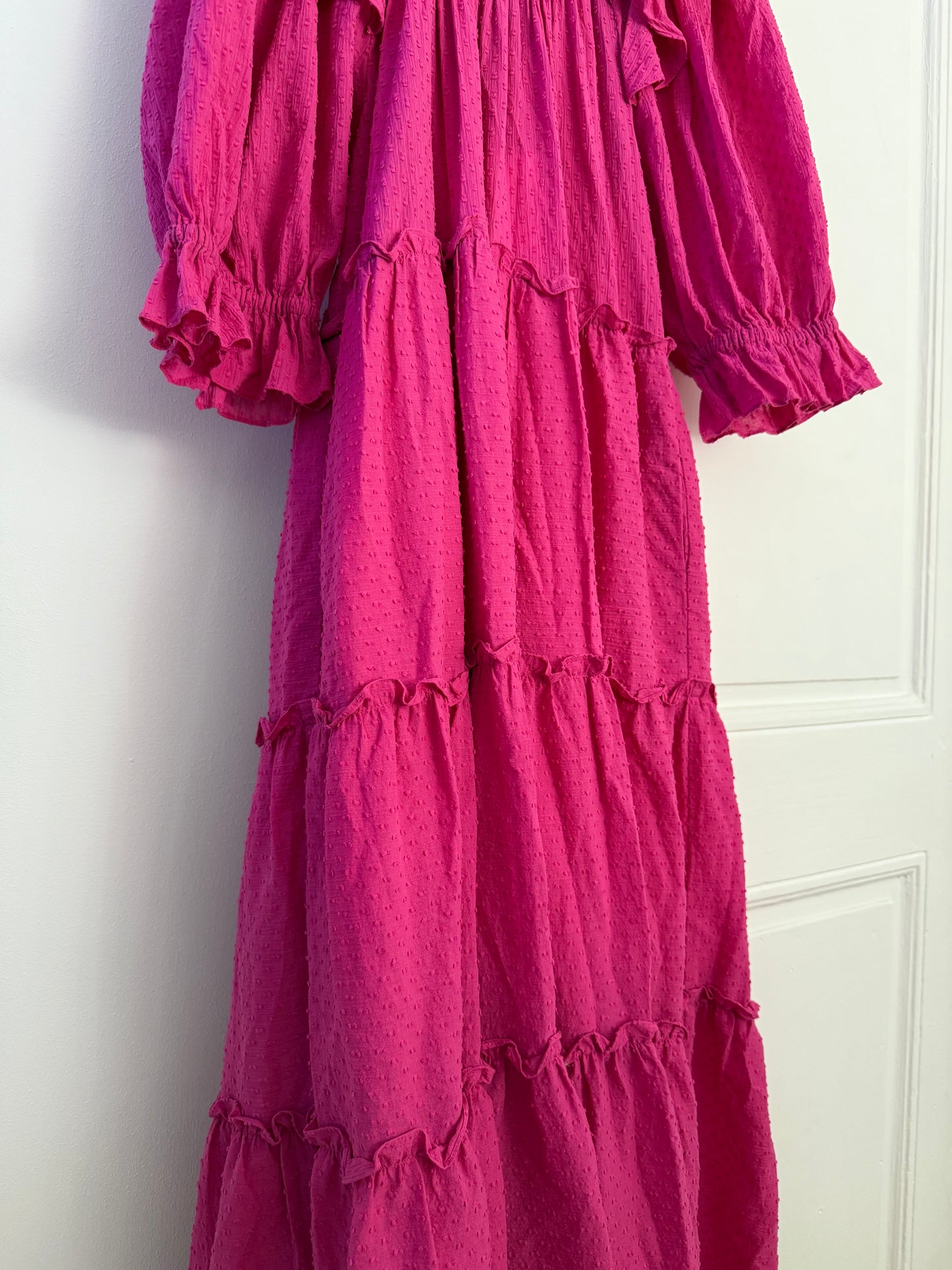 HOFMANN COPENHAGEN Fuchsia Maxi Dress with Ruffles
