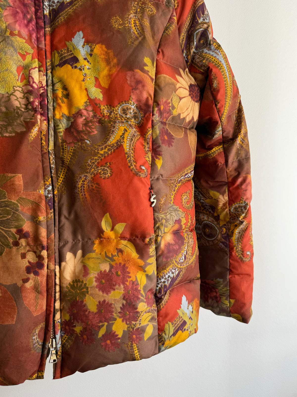 Vintage Sonia Bogner Floral and Paisley Down Puffer Jacket