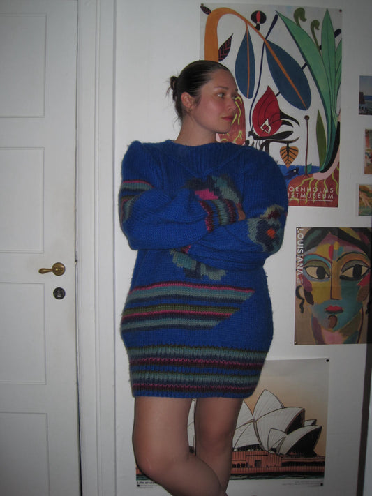 Vintage Wool Sweater-Dress in Bright Colors