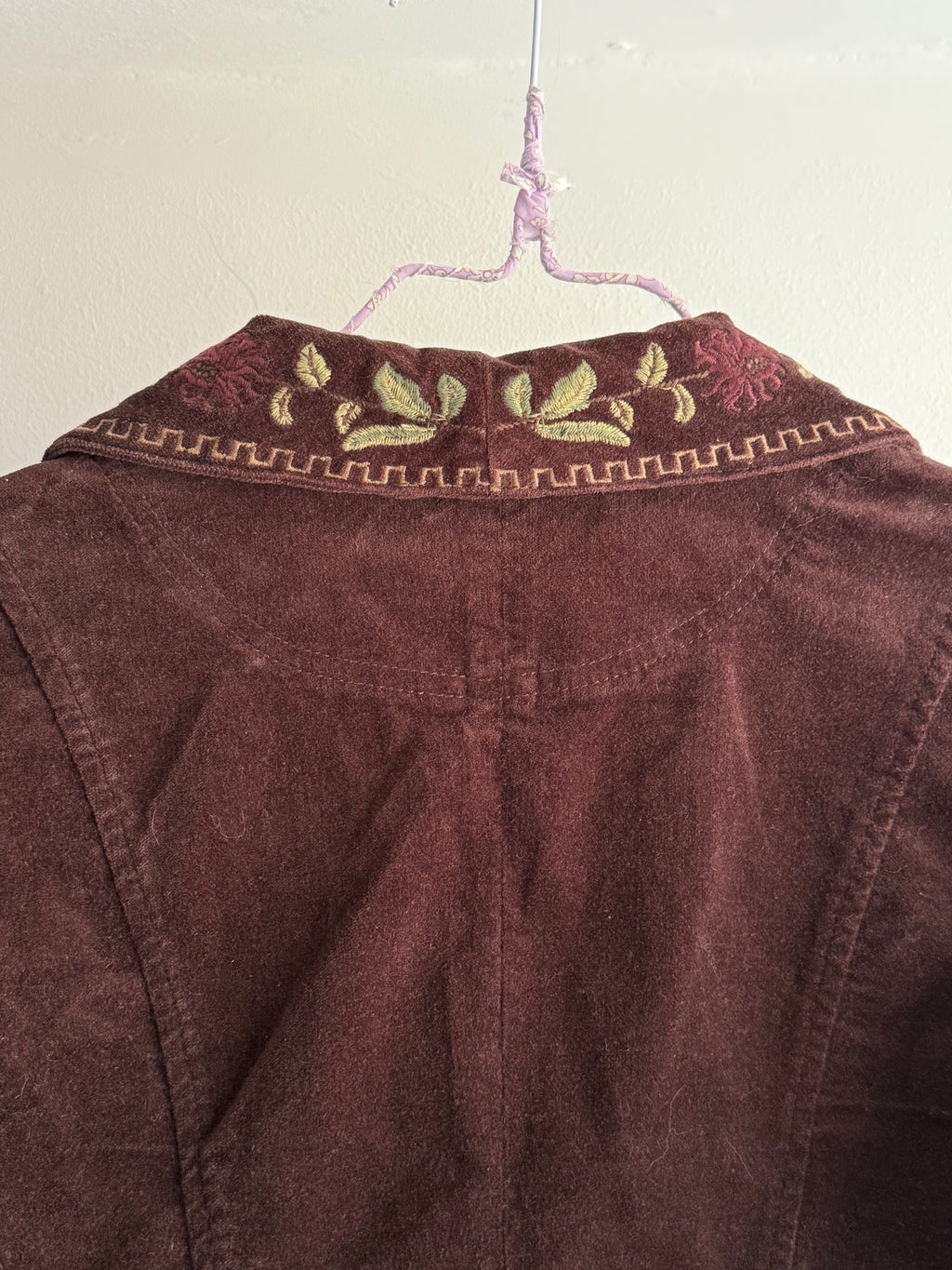 Diane Von Furstenberg Embroidered Velvet Tie Front Blazer