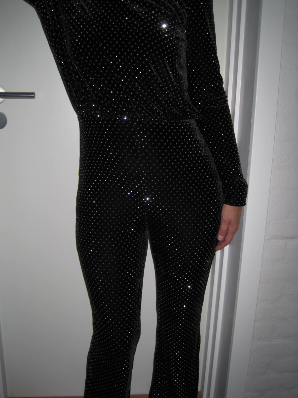 Nadine Merabi Shimmering Jumpsuit with Flared Trousers