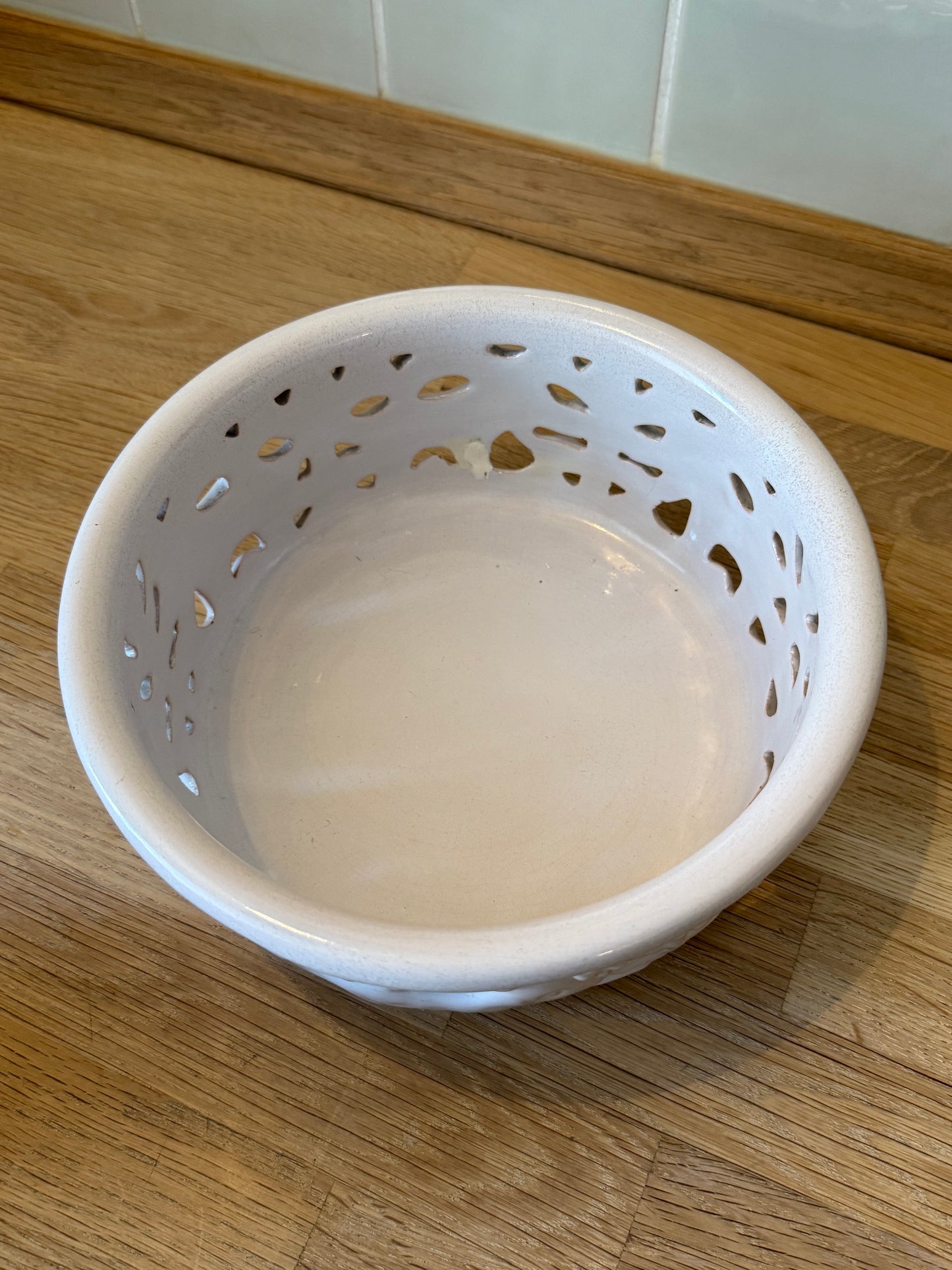 Vintage L. Hjorts Ceramic Set with Bowl and Candle Holder c. 1960s