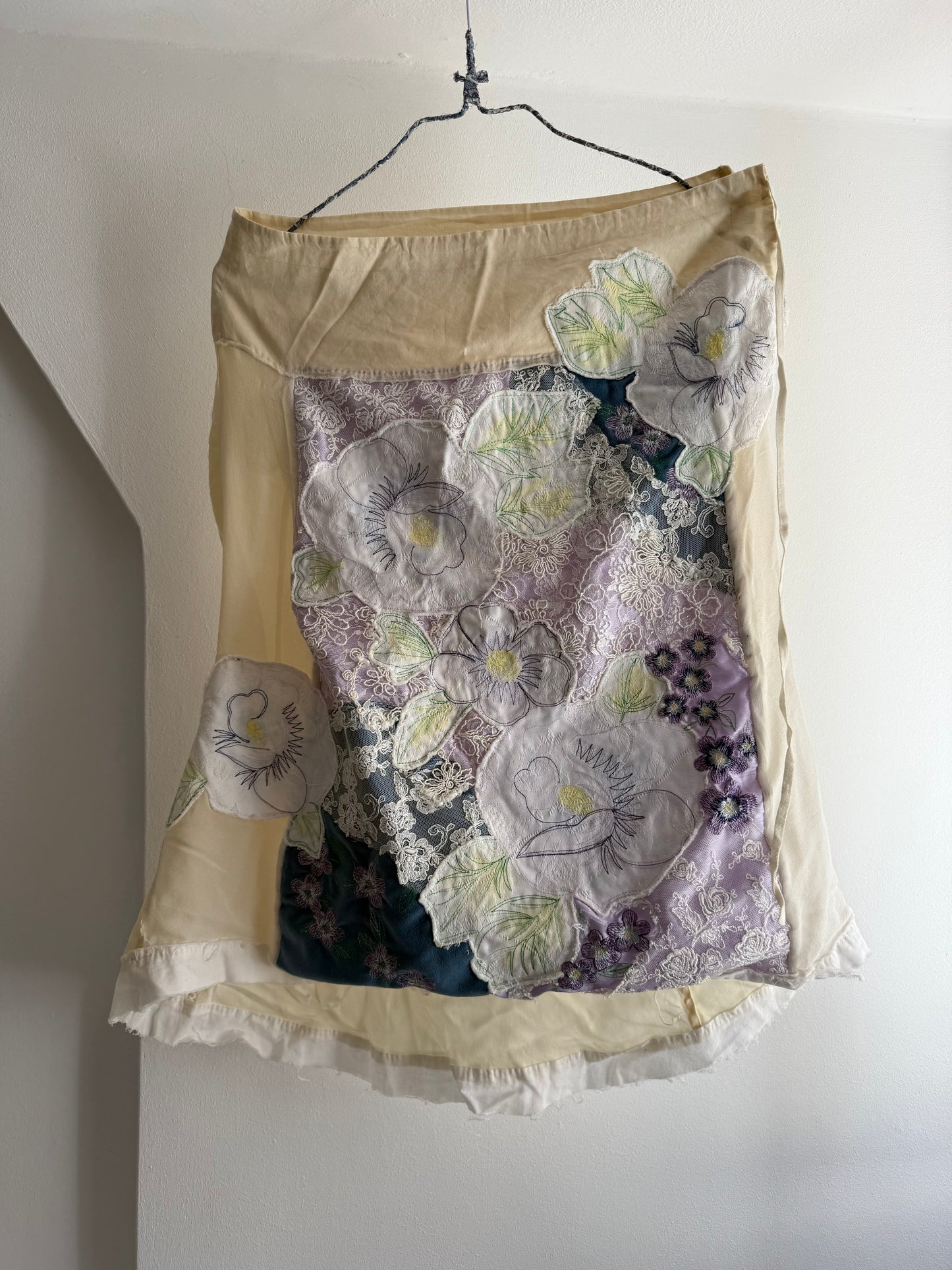 Vintage Parisian Skirt with Flower Motive