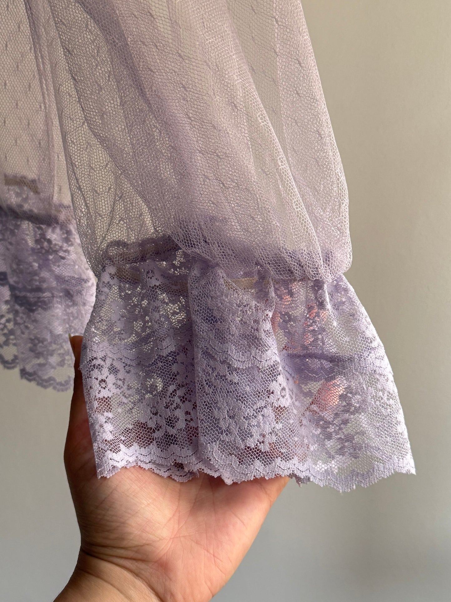 Vintage Lavender Lace Blouse