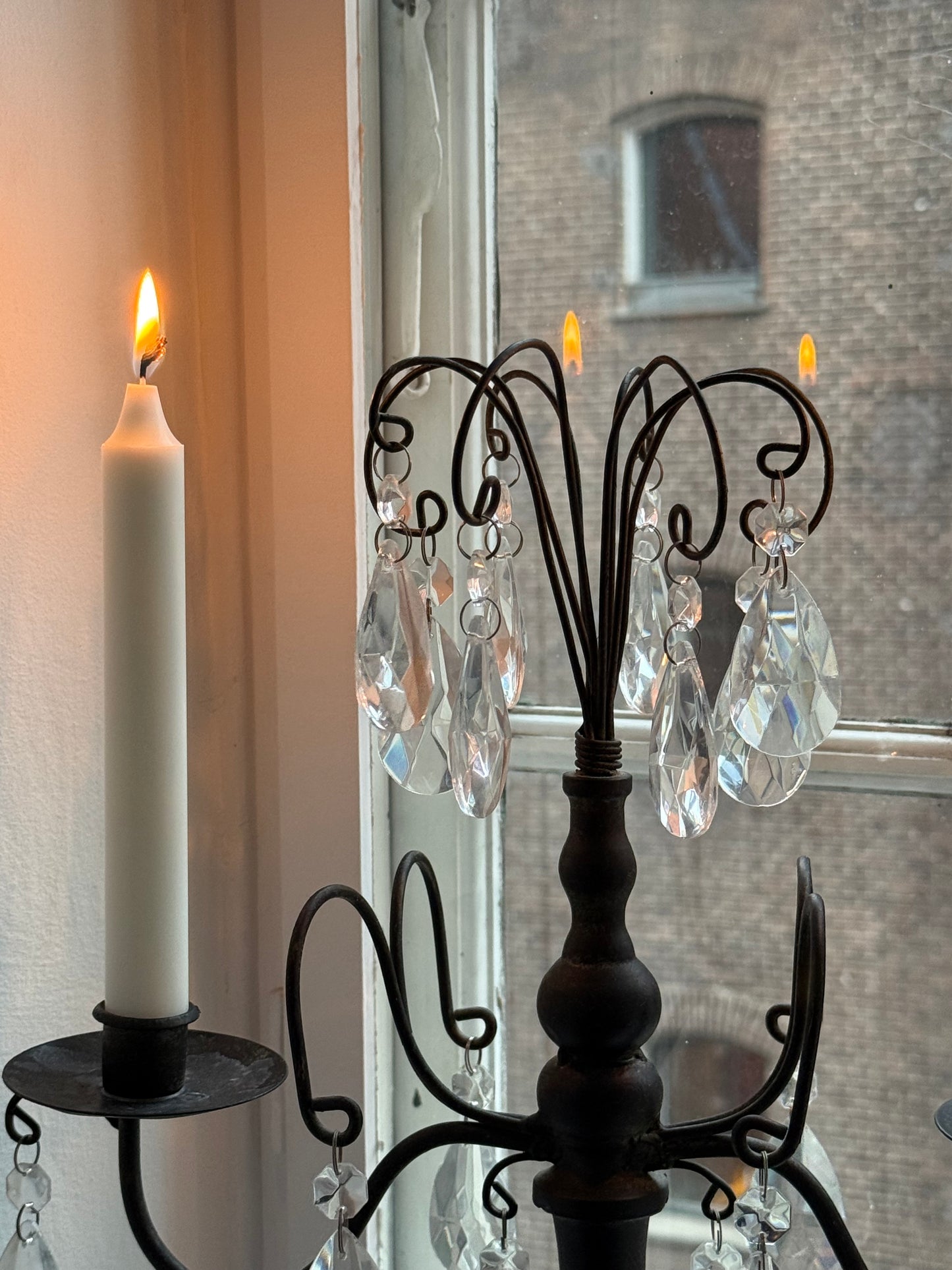 Vintage Candelabra with Prism Drop