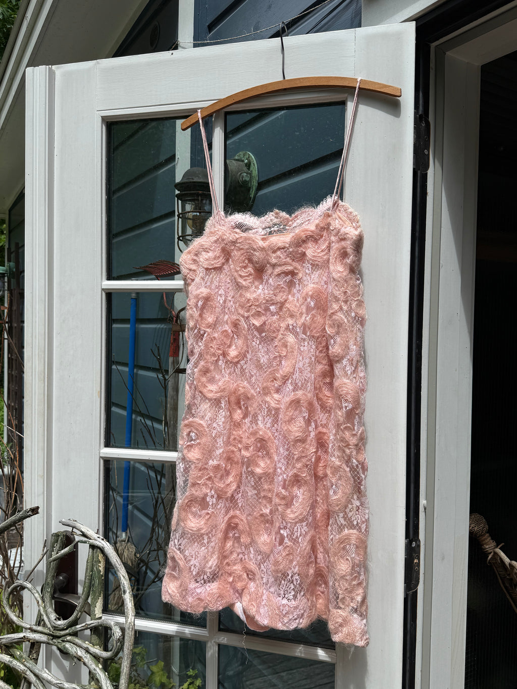 Vintage Blush 3D Floral Slip Dress