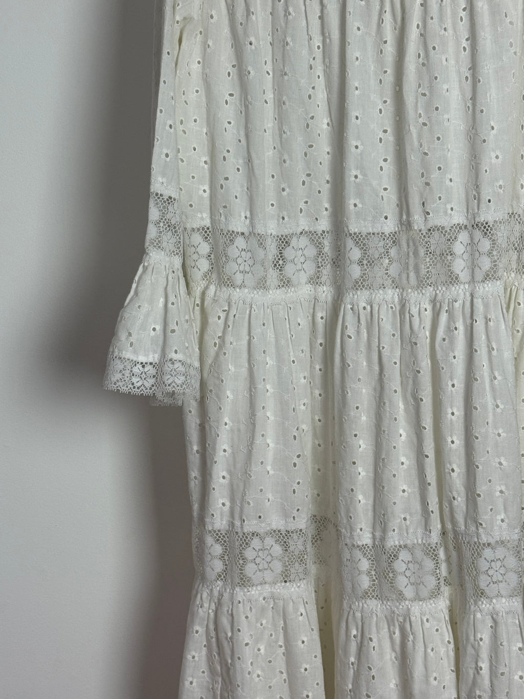 Vintage White Broderie Anglaise Maxi Dress