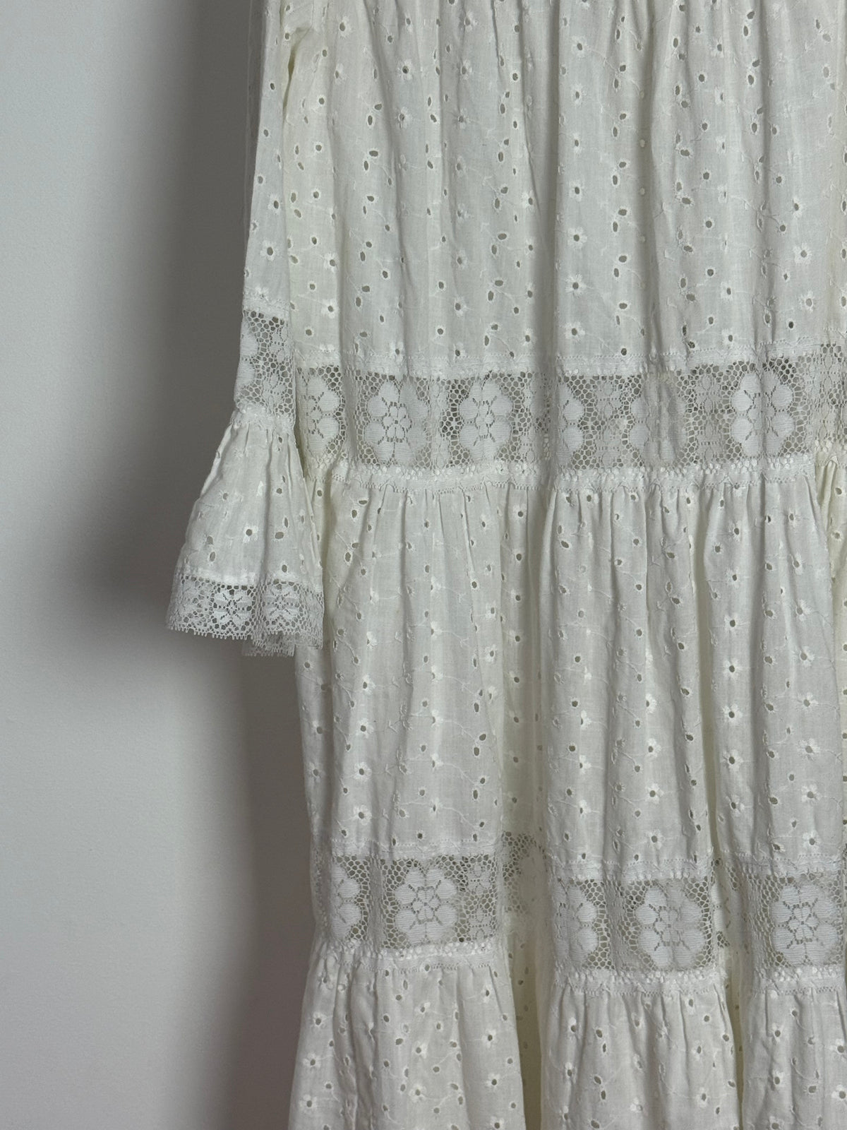 Vintage White Broderie Anglaise Maxi Dress