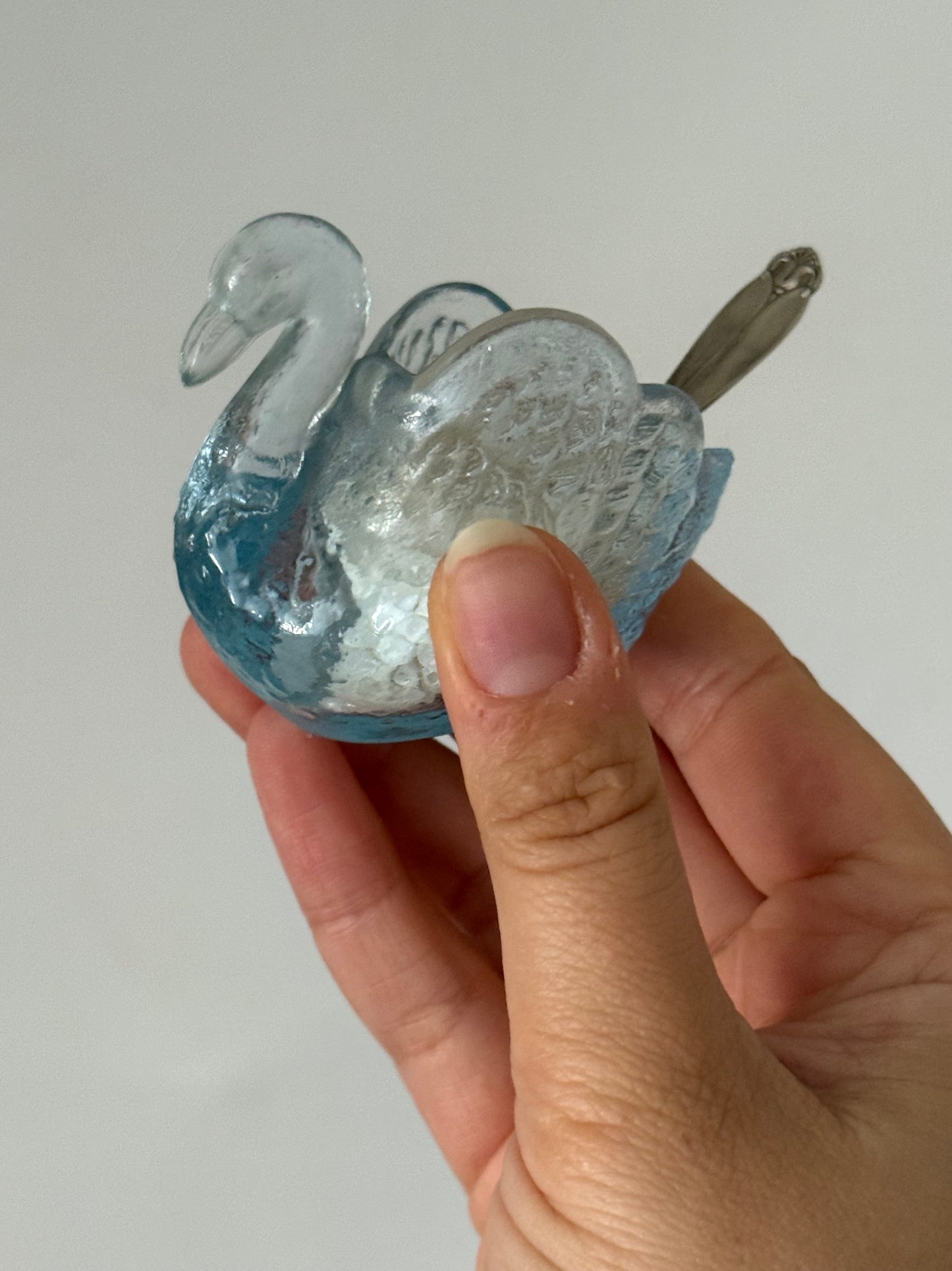 Vintage Swan Salt Cellar with Small Vintage Spoon