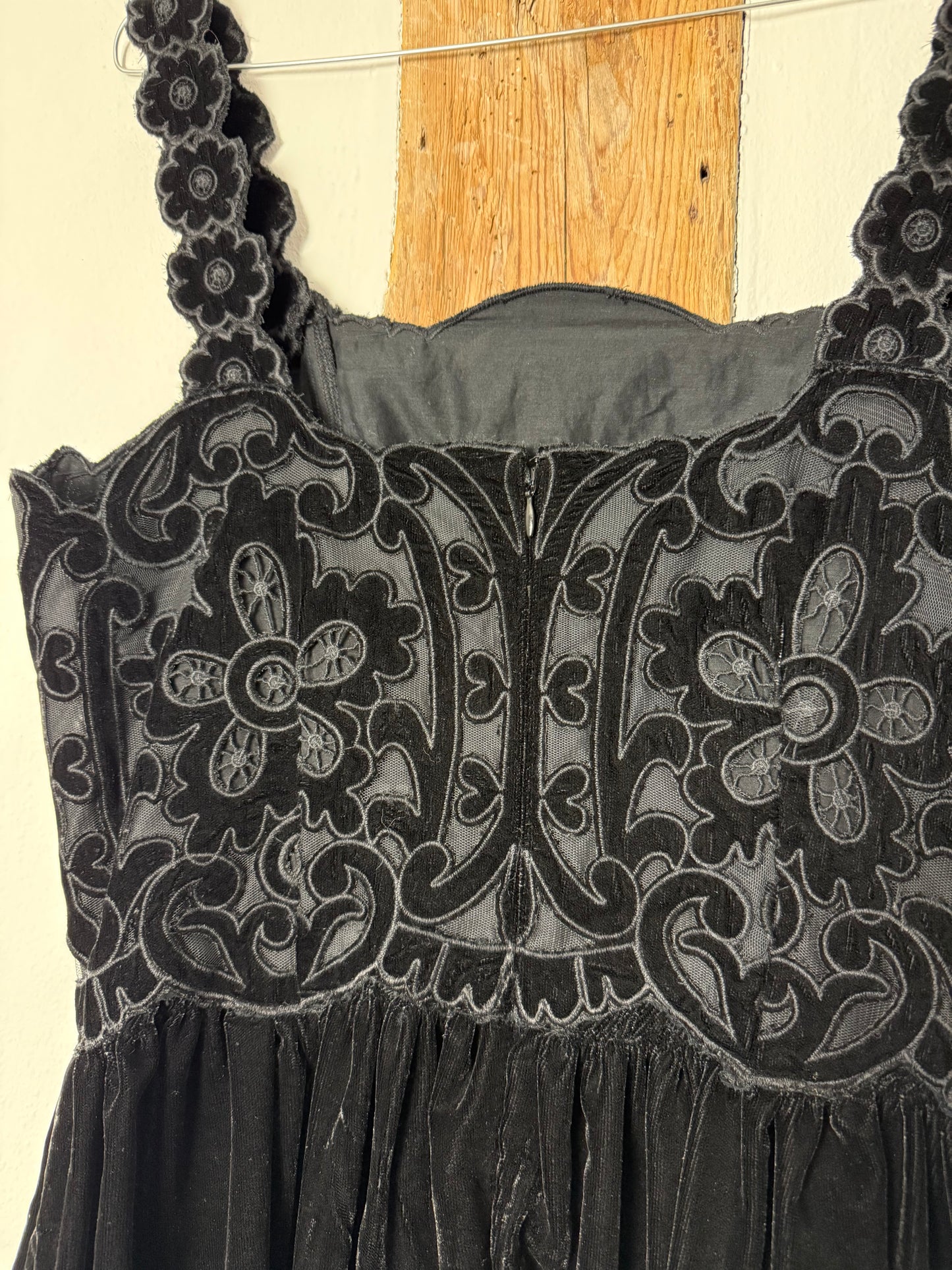 SEA New York Velvet Embroidered Long Dress