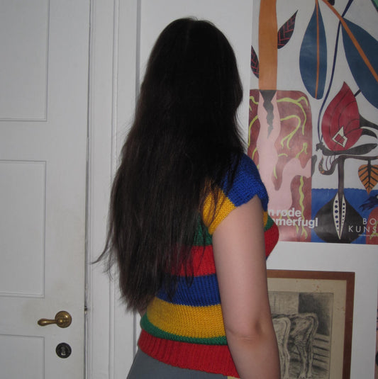 Vintage Multicolor Striped Mohair Blend Sweater