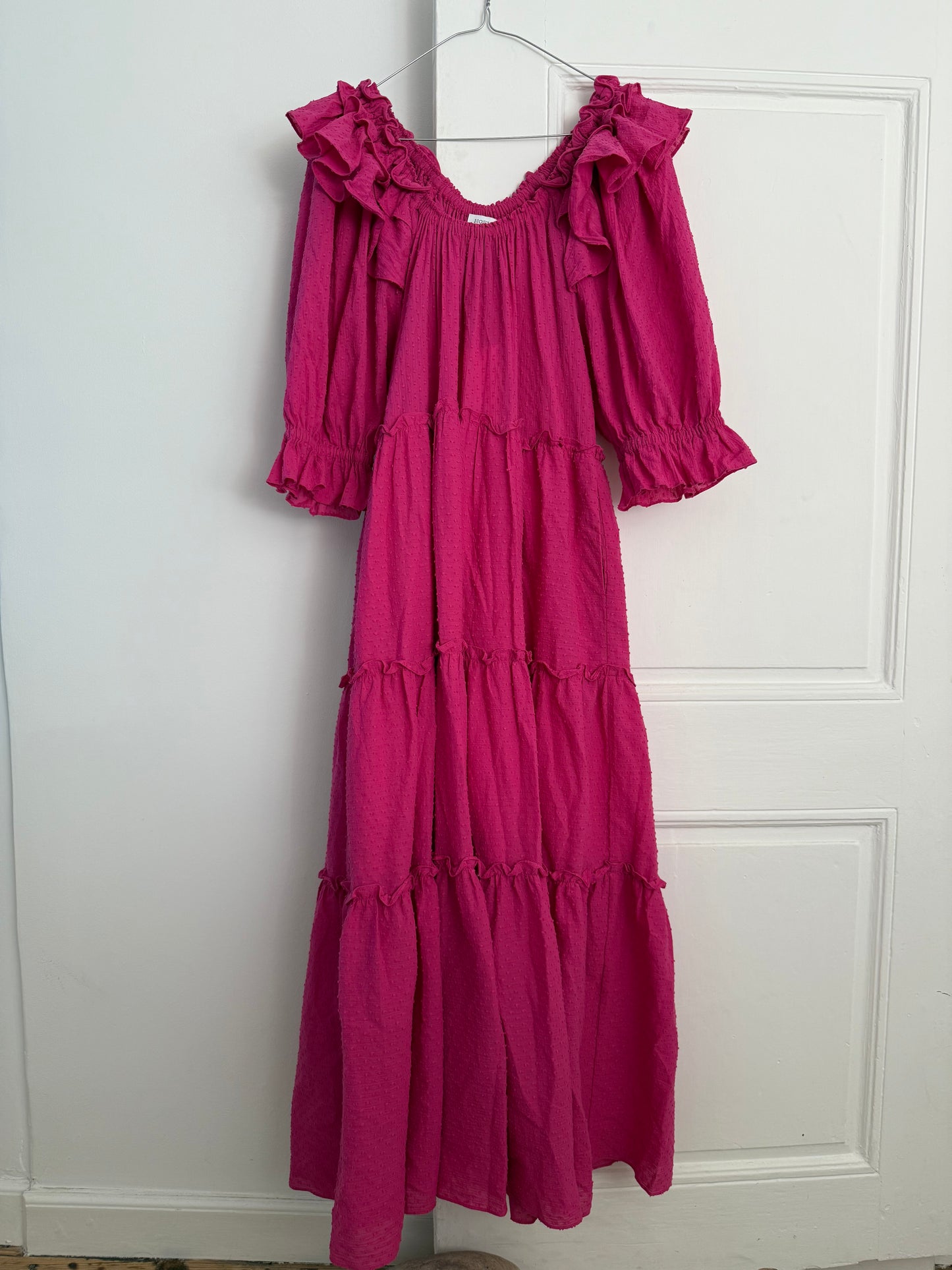 HOFMANN COPENHAGEN Fuchsia Maxi Dress with Ruffles