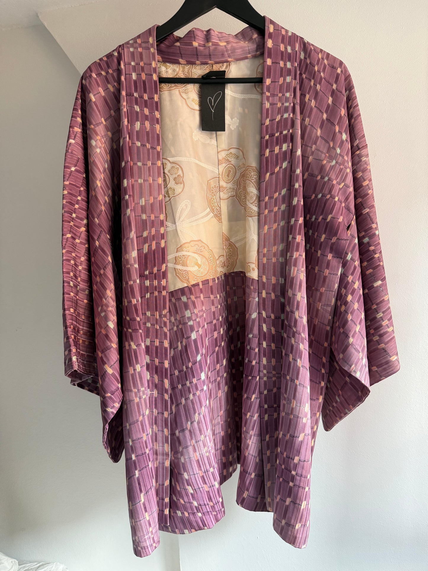 Vintage Mauve Patterned Kimono