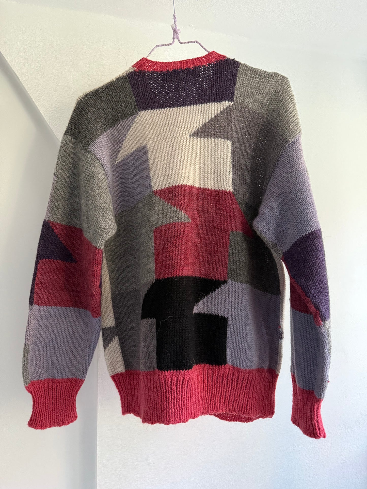 Vintage Peruvian Cardigan with Figure Pattern