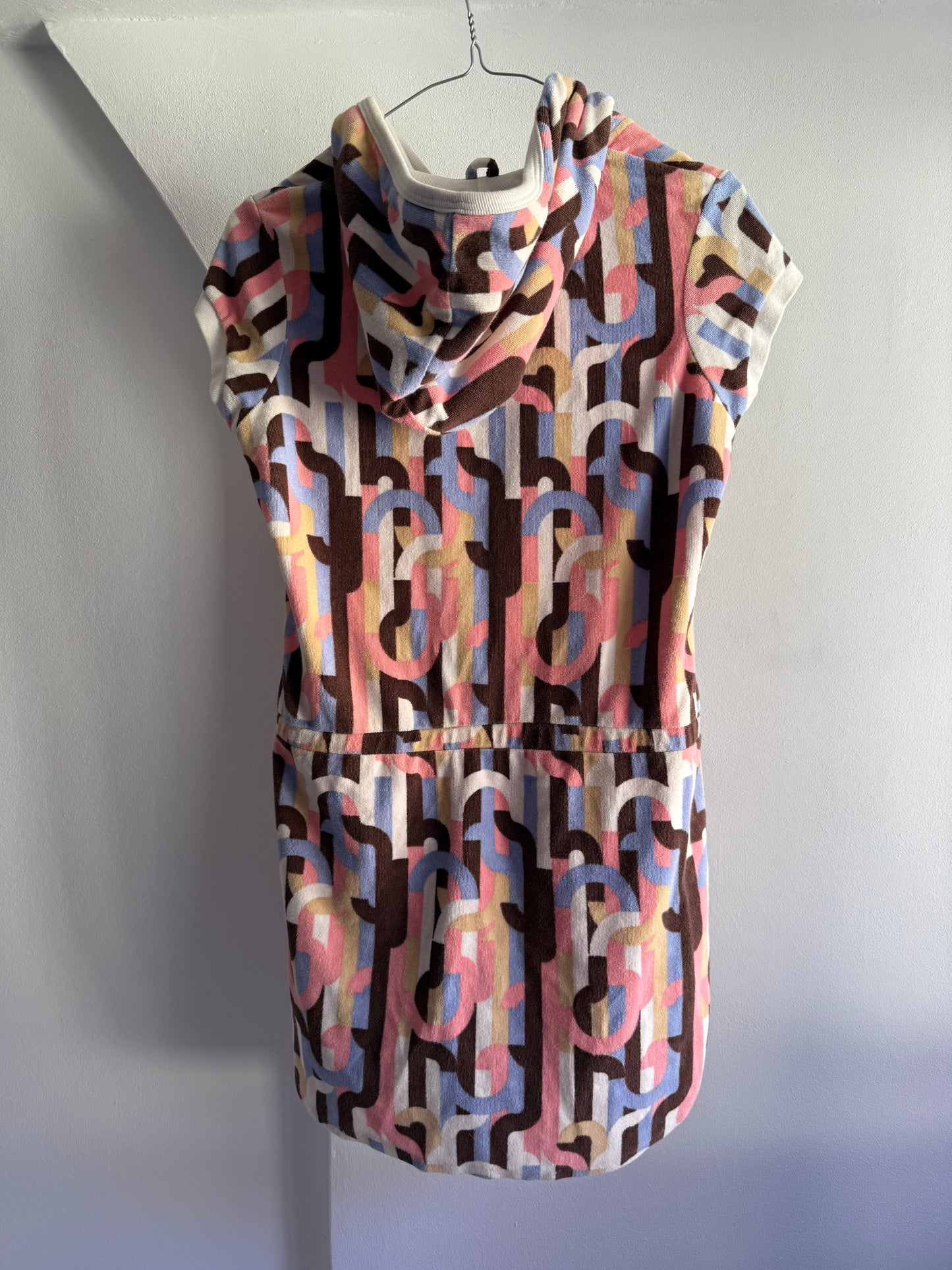 Rare Vintage Fred Perry Towelling Hooded Mini Dress