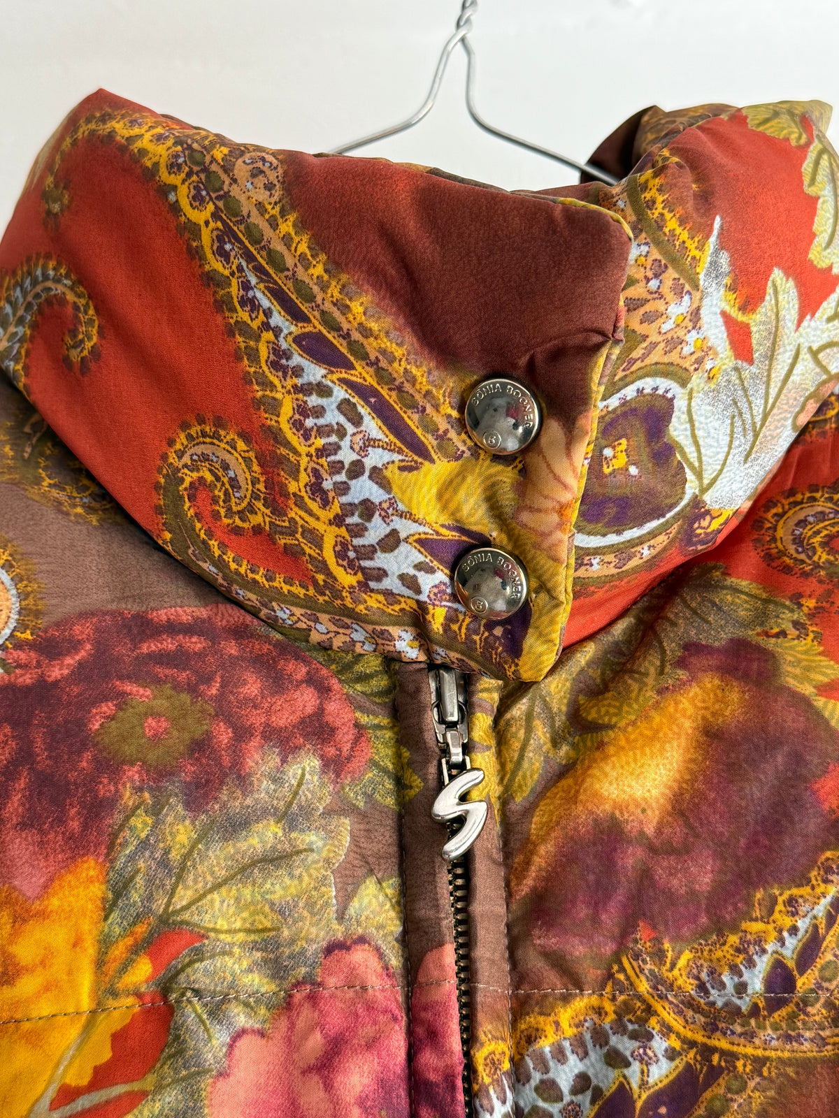 Vintage Sonia Bogner Floral and Paisley Down Puffer Jacket