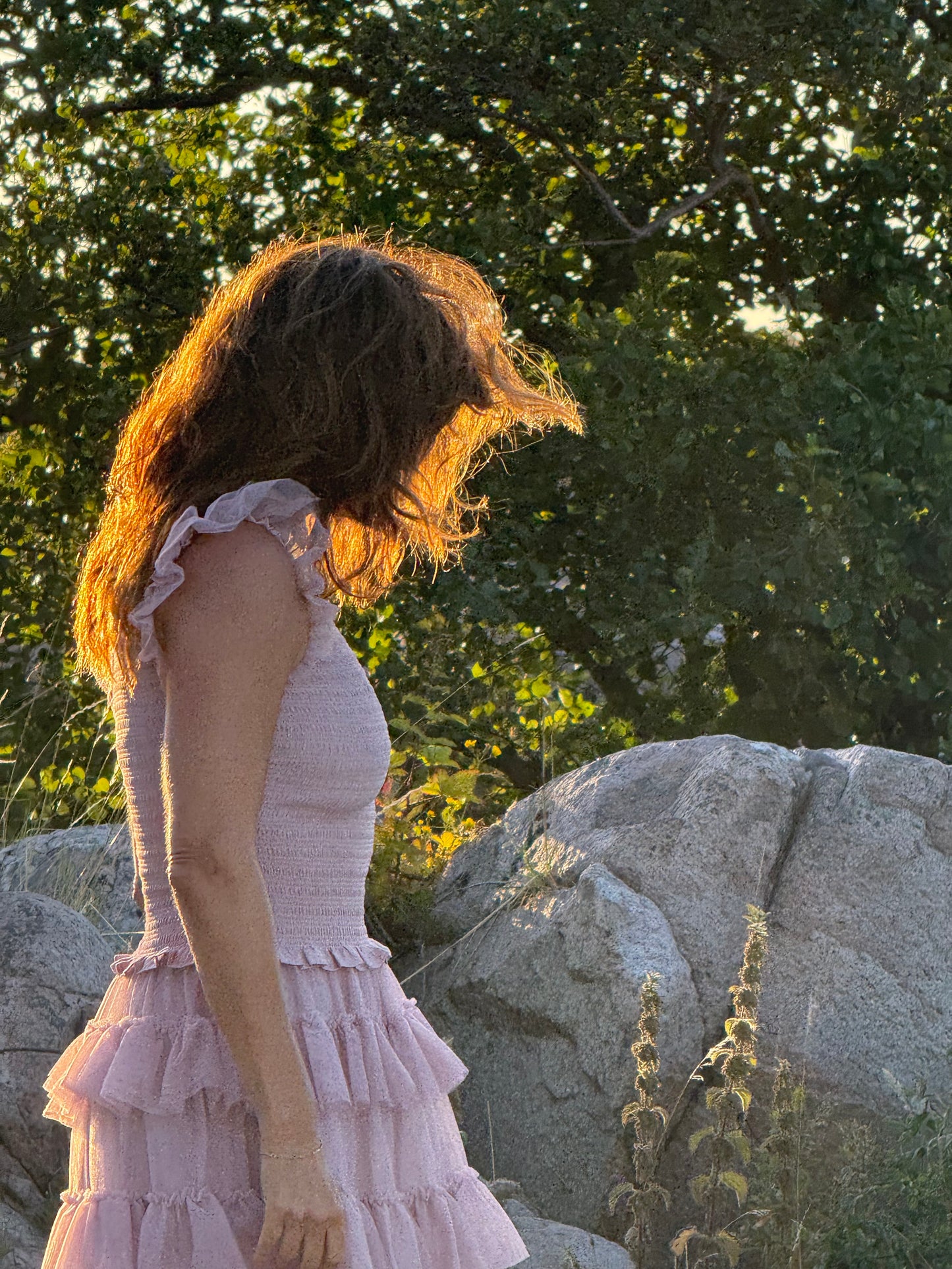 ME+EM Ethereal Tulle Shirred Maxi Dress
